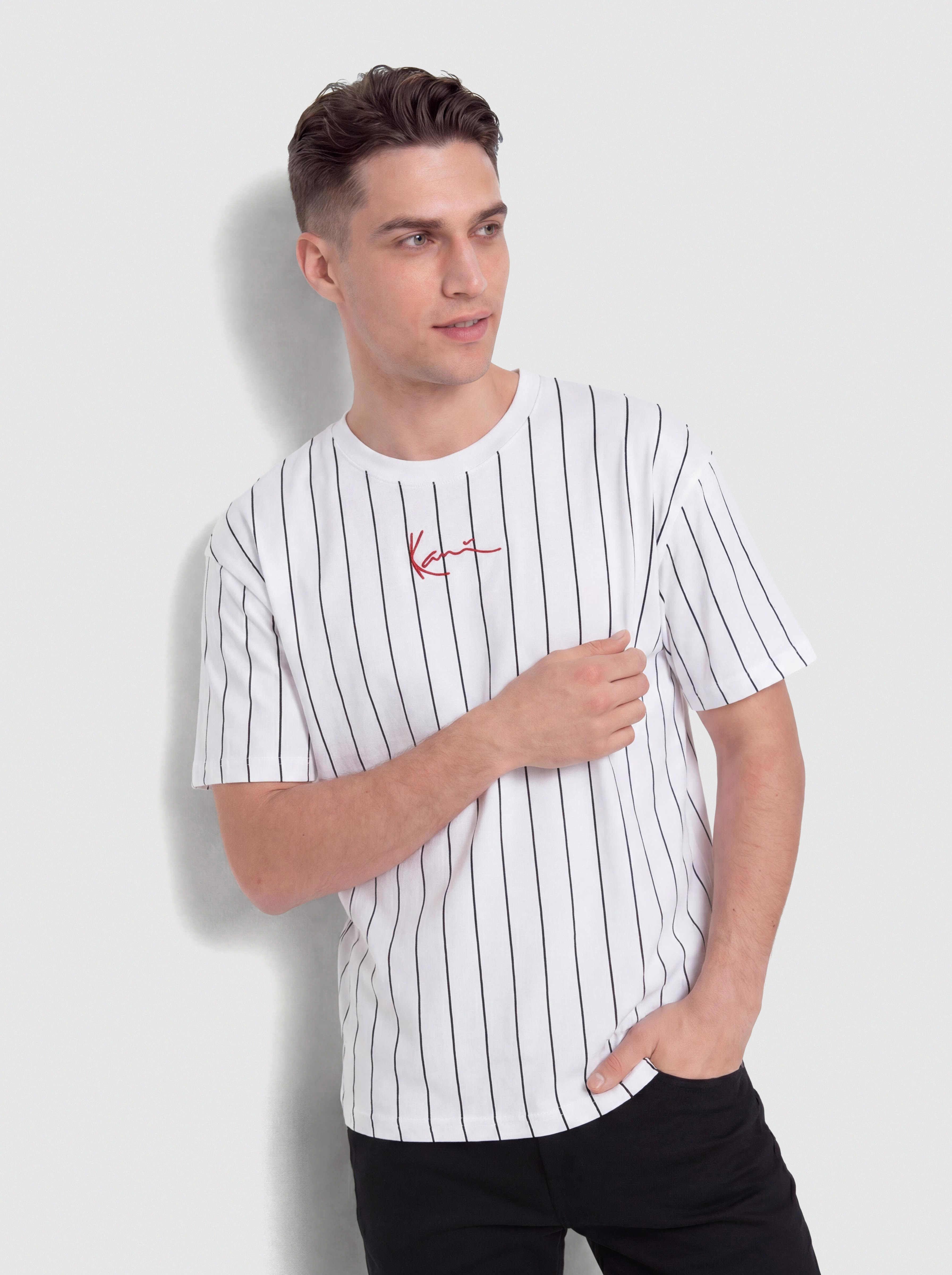 T-shirt Karl Kani Small Signature Pinstripe