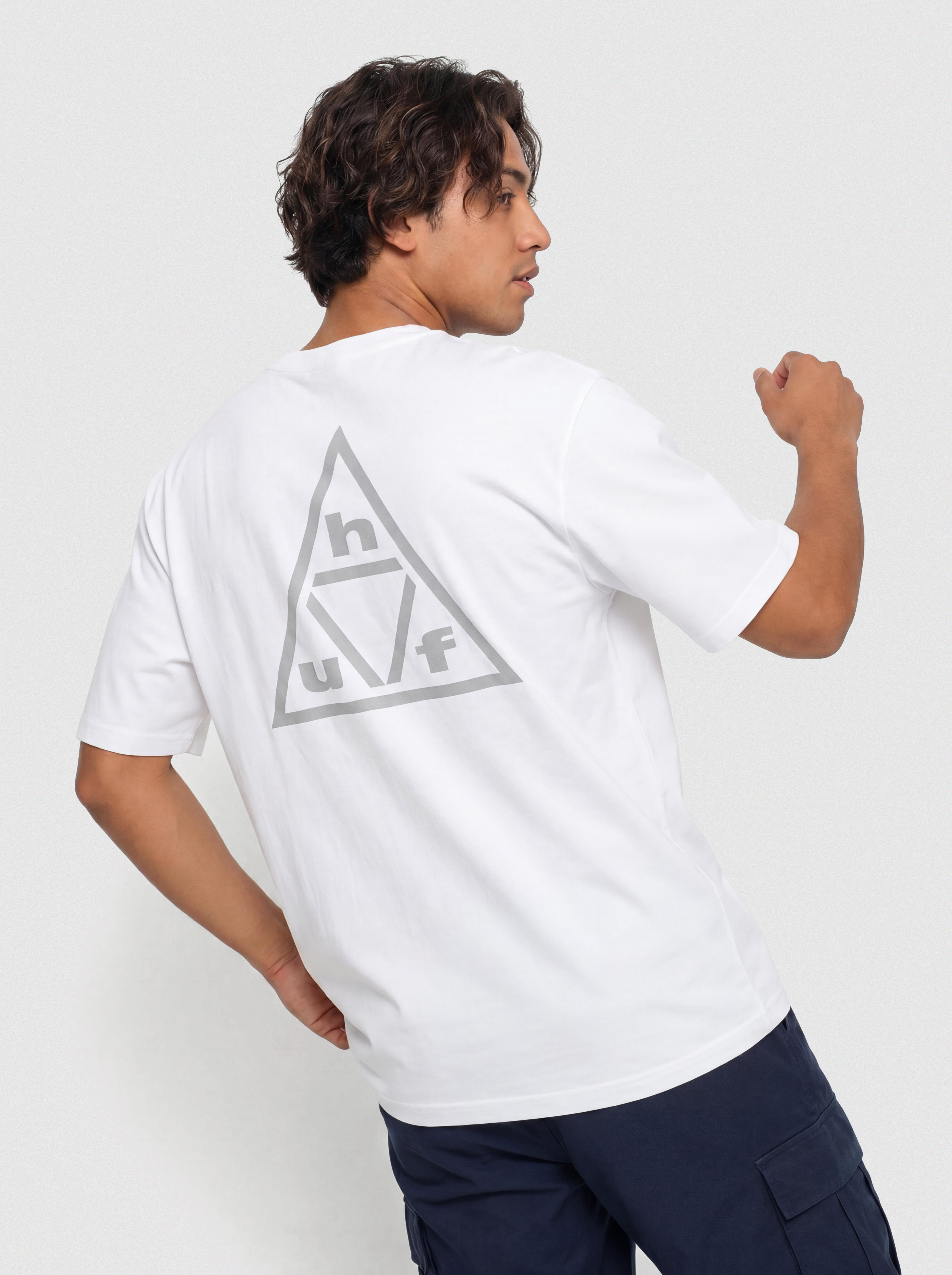 T-shirt HUF Triple Triangle (white/grey)