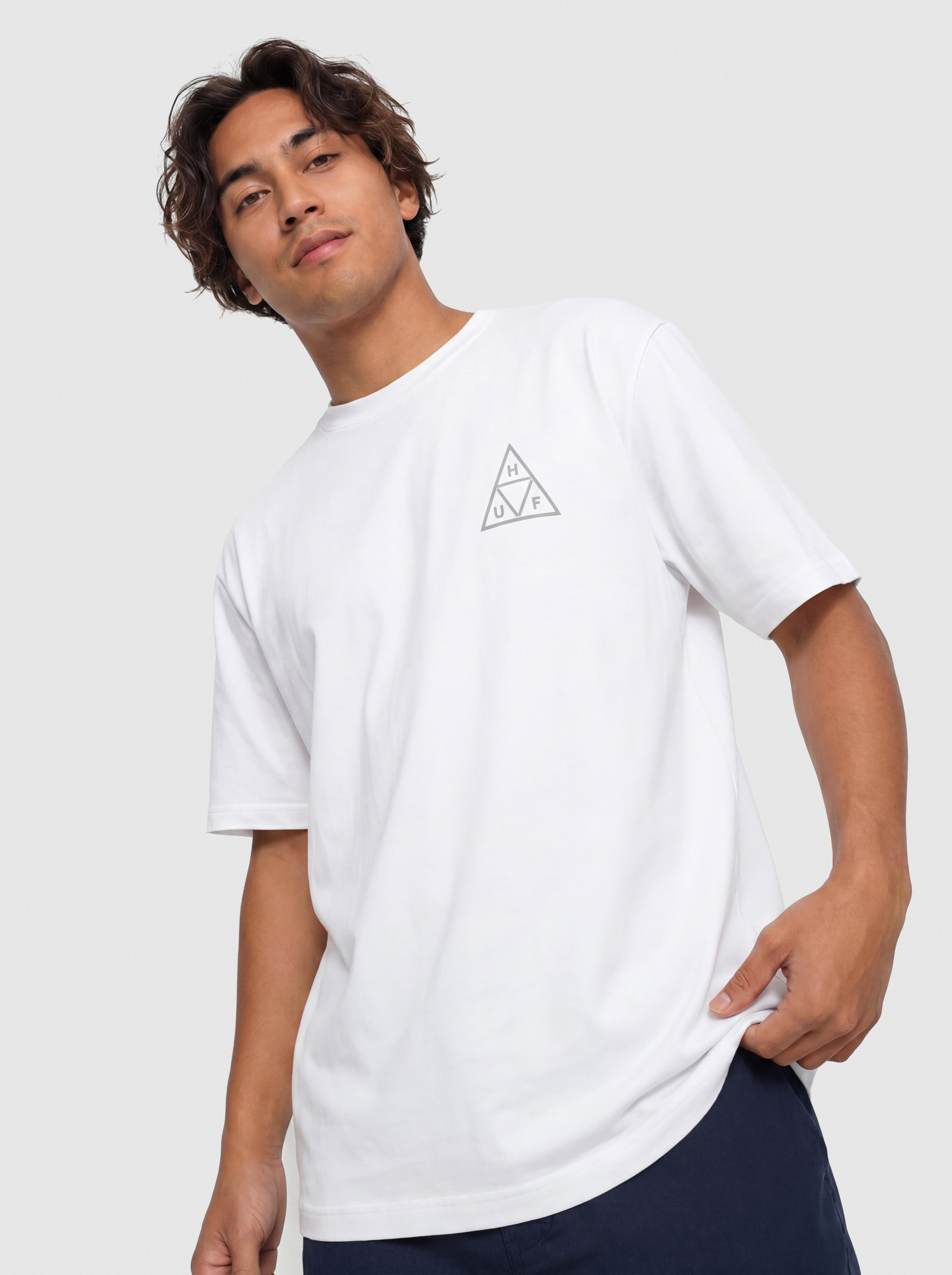 T-shirt HUF Triple Triangle (white/grey)