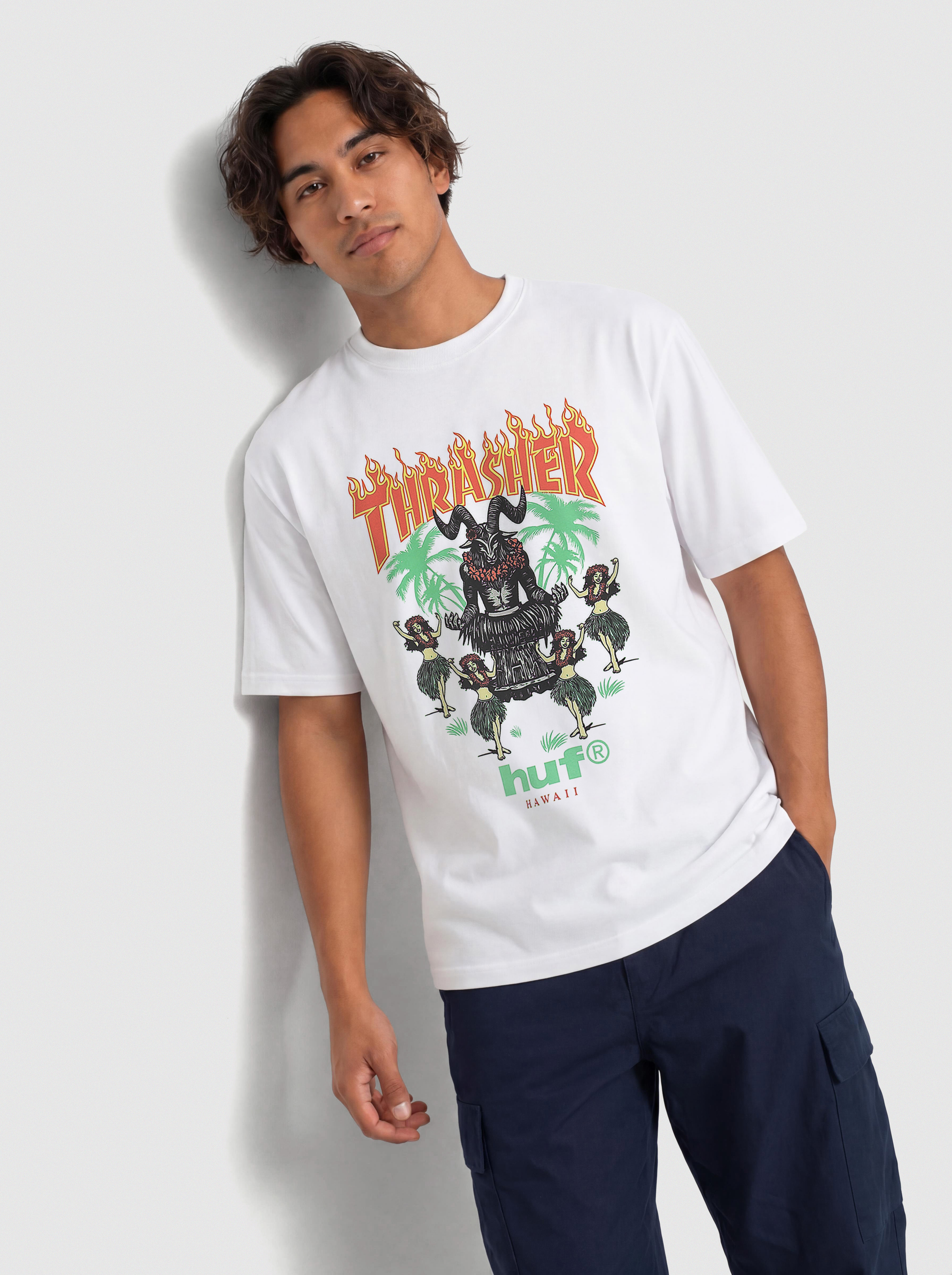 T-shirt HUF X Thrasher Goat Luau (white)