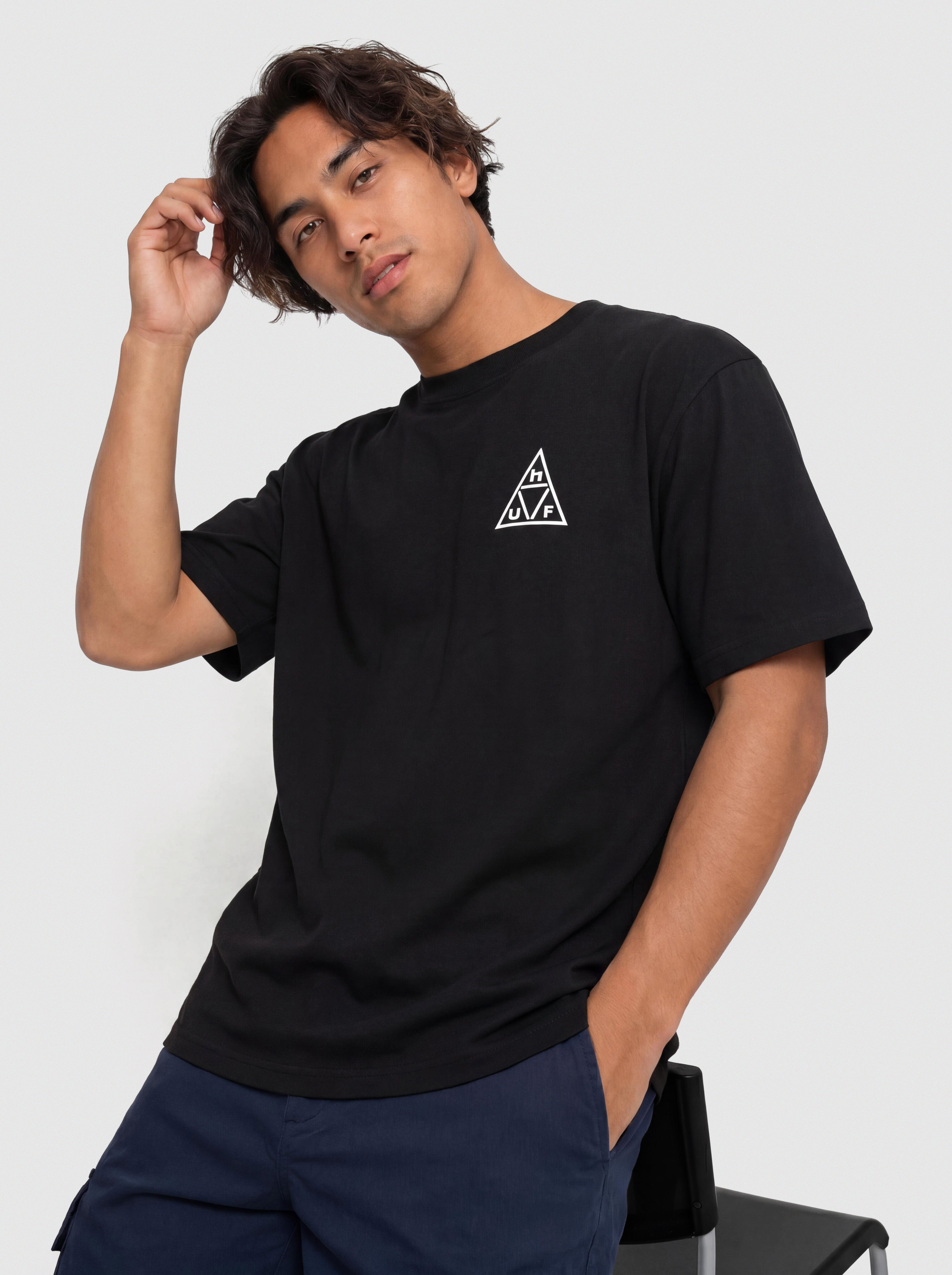 T-shirt HUF Triple Triangle (black/white)