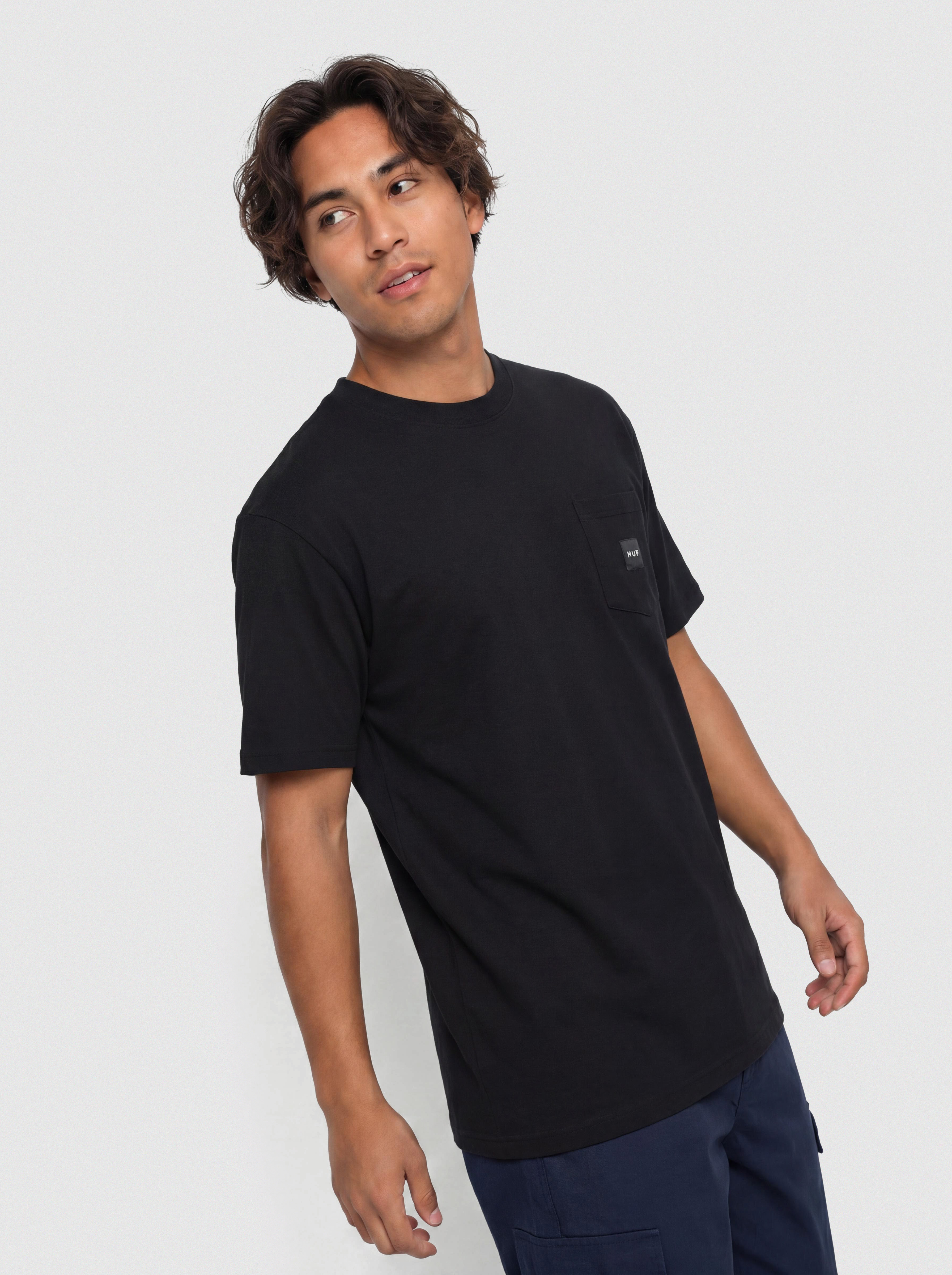 T-shirt HUF Box Logo Pocket (black/black)