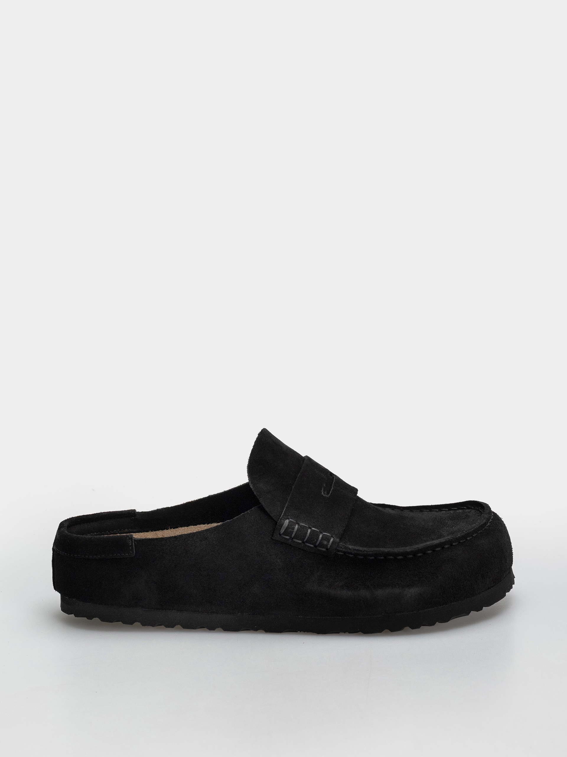 Klapki Birkenstock Naples Wrapped Suede Leather Regular (black)