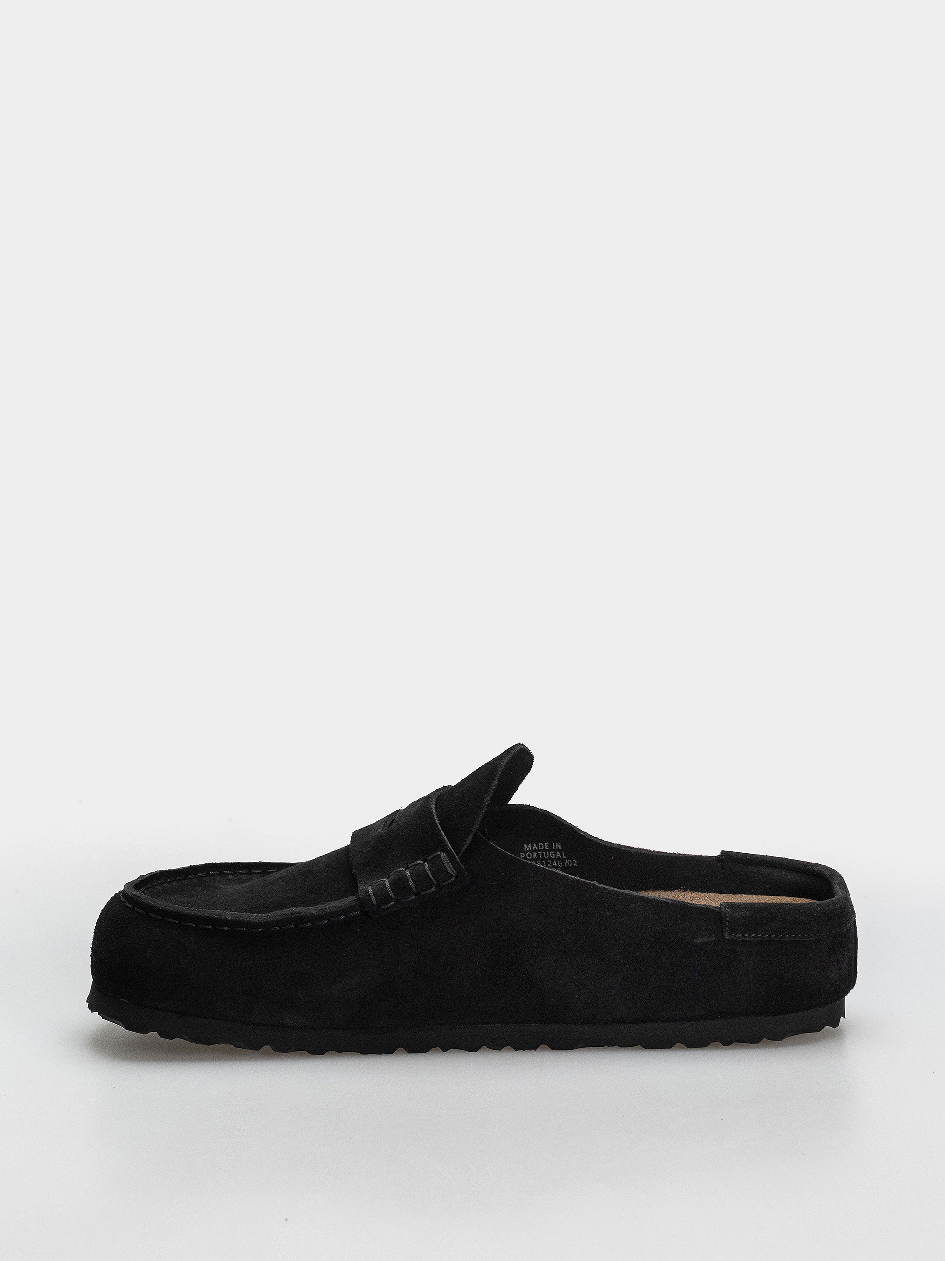 Klapki Birkenstock Naples Wrapped Suede Leather Regular (black)