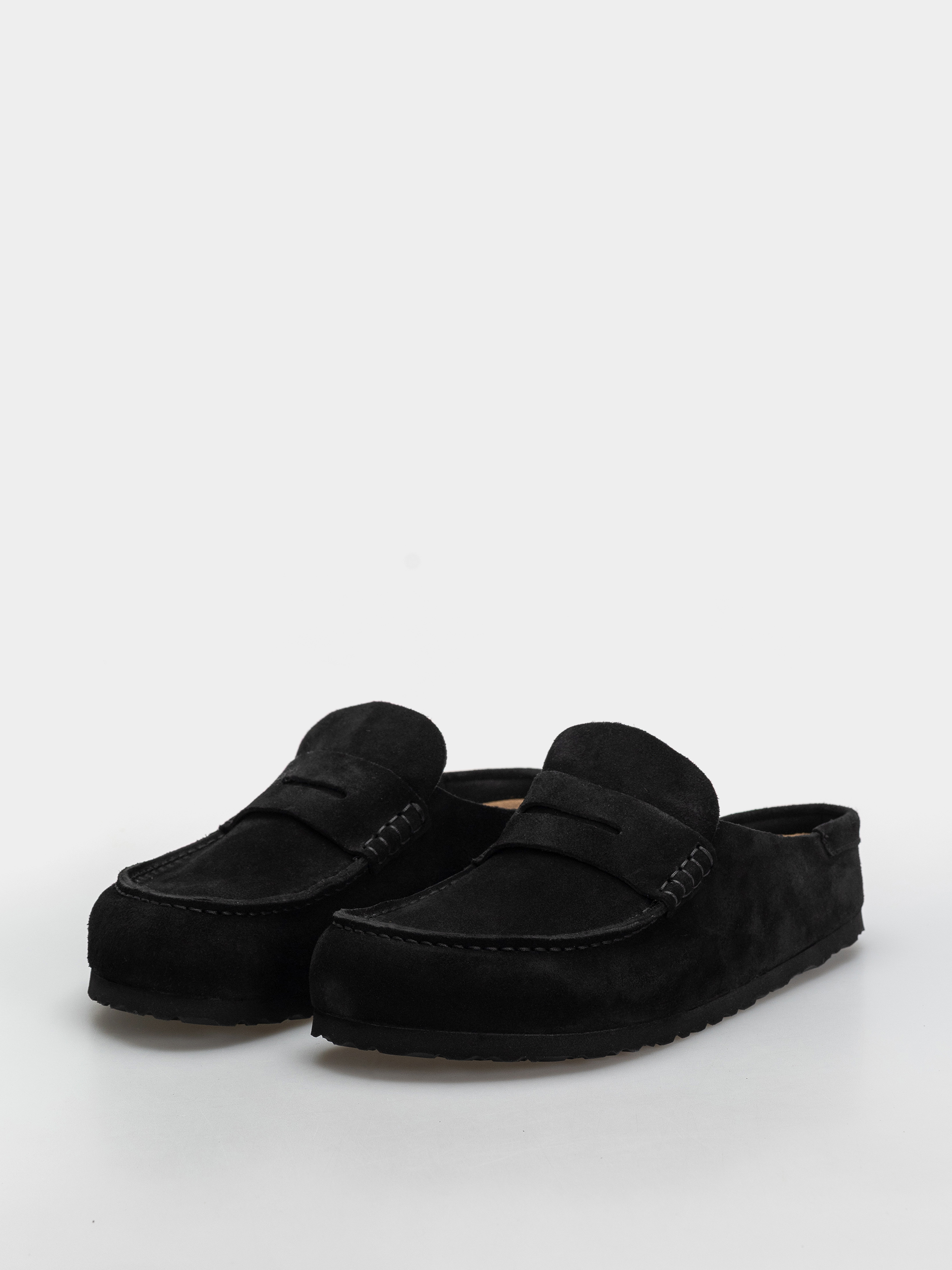 Klapki Birkenstock Naples Wrapped Suede Leather Regular (black)