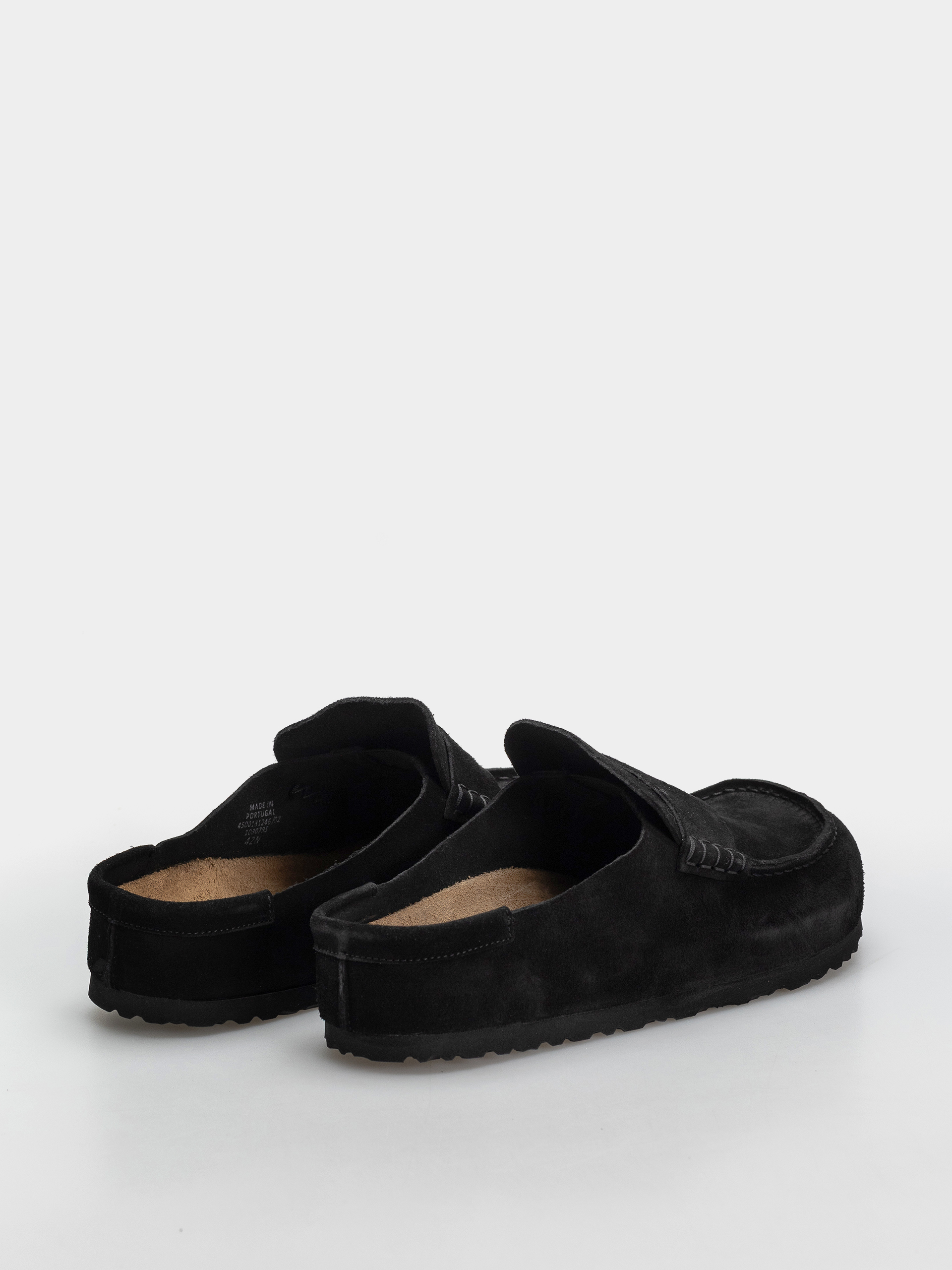 Klapki Birkenstock Naples Wrapped Suede Leather Regular (black)
