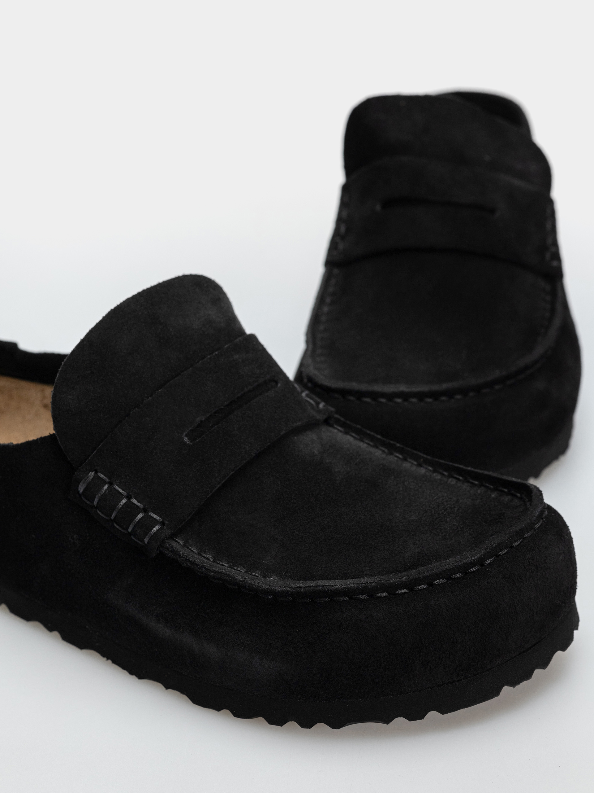 Klapki Birkenstock Naples Wrapped Suede Leather Regular (black)