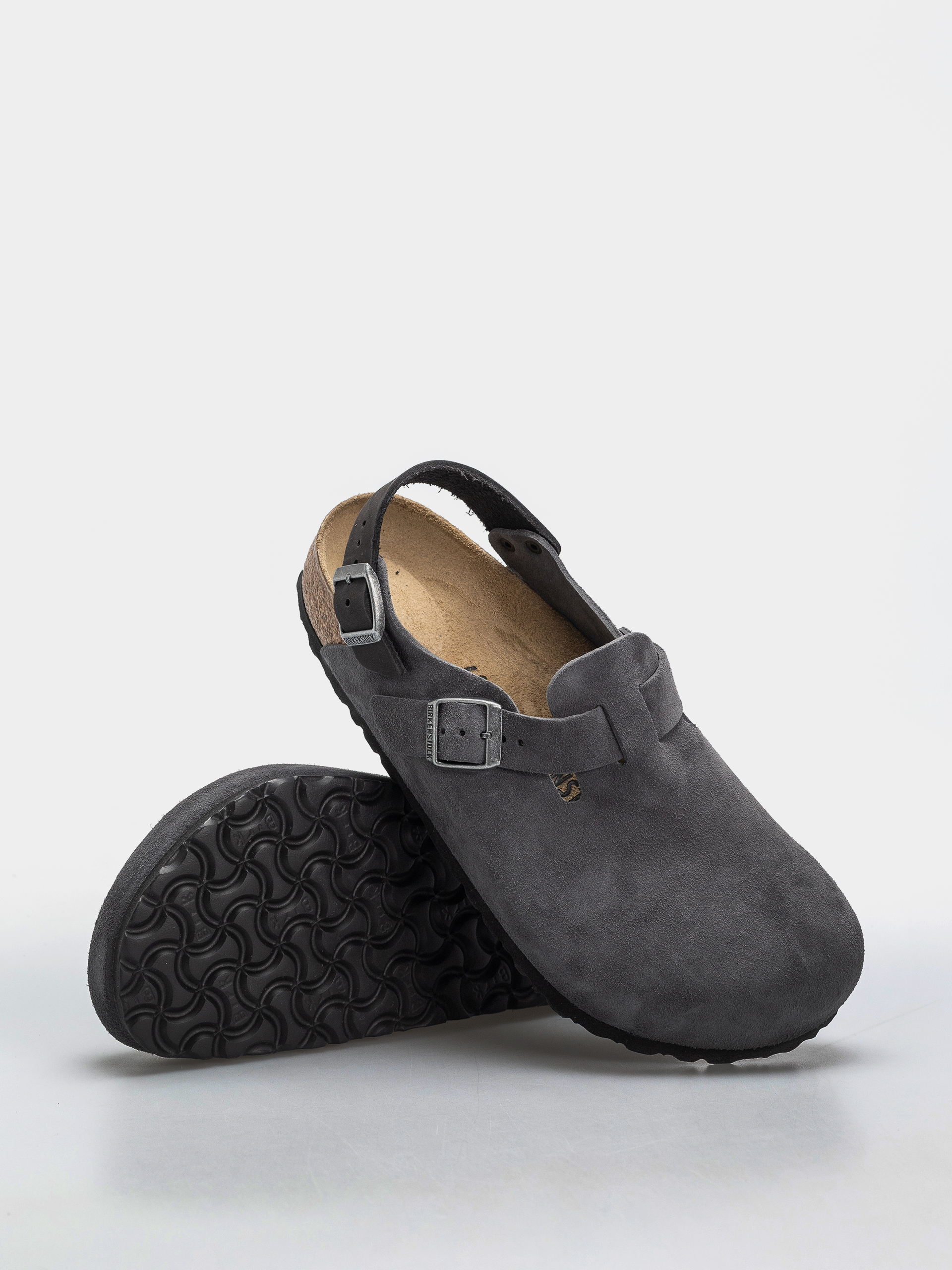 Klapki Birkenstock Tokio Suede Leather Regular (charcoal)