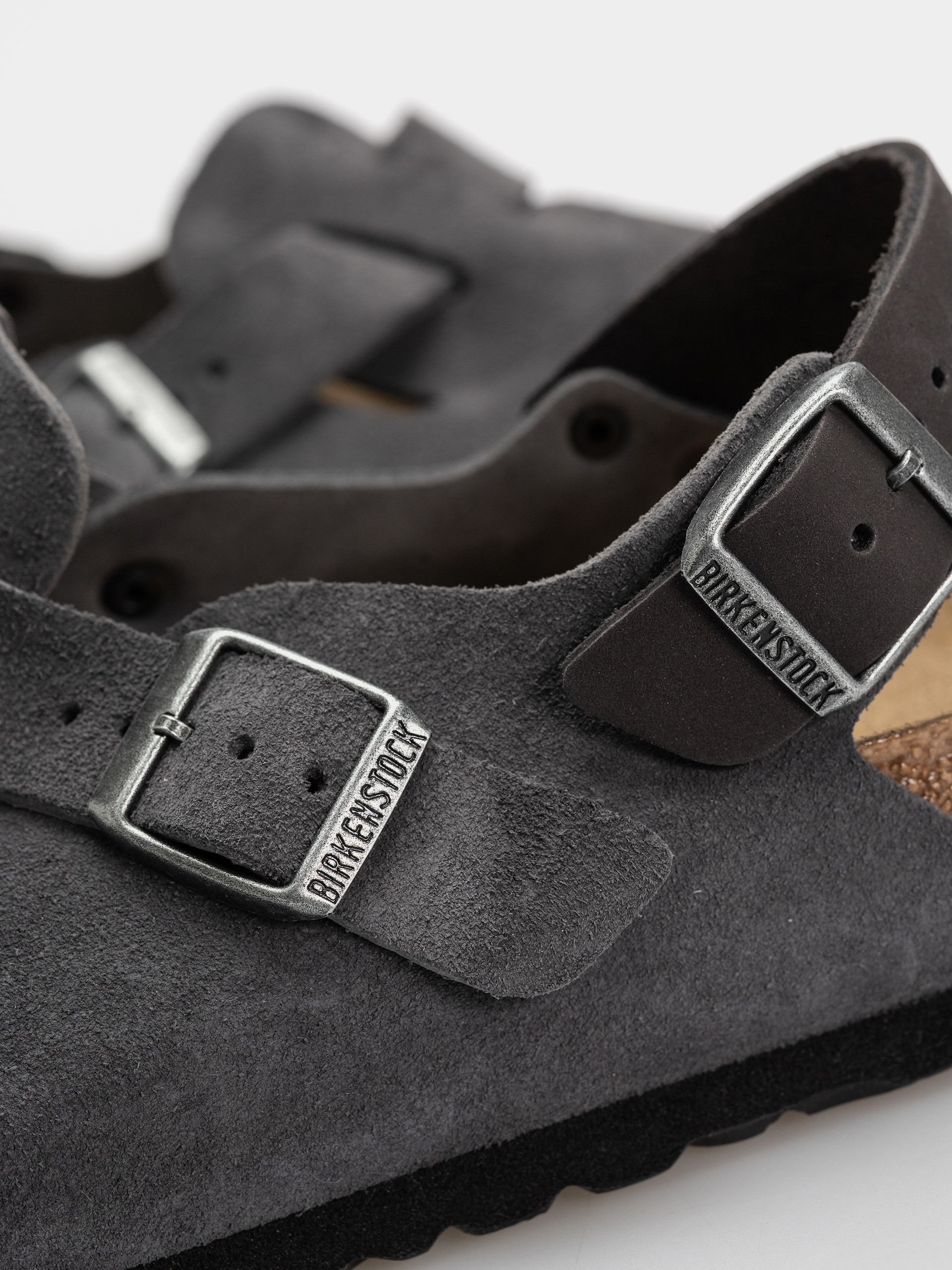 Klapki Birkenstock Tokio Suede Leather Regular (charcoal)