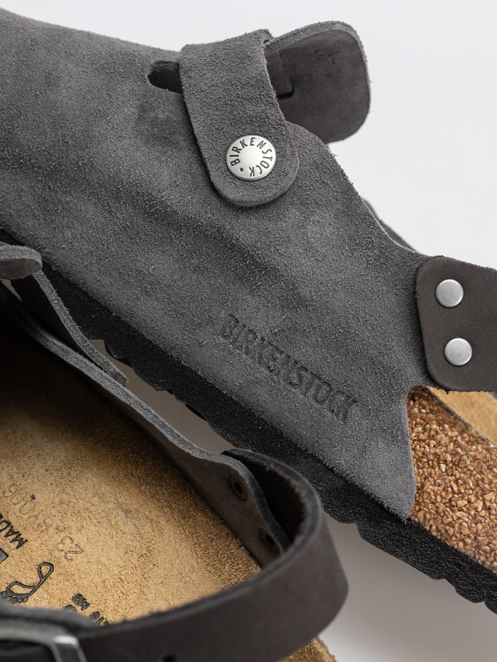 Klapki Birkenstock Tokio Suede Leather Regular (charcoal)