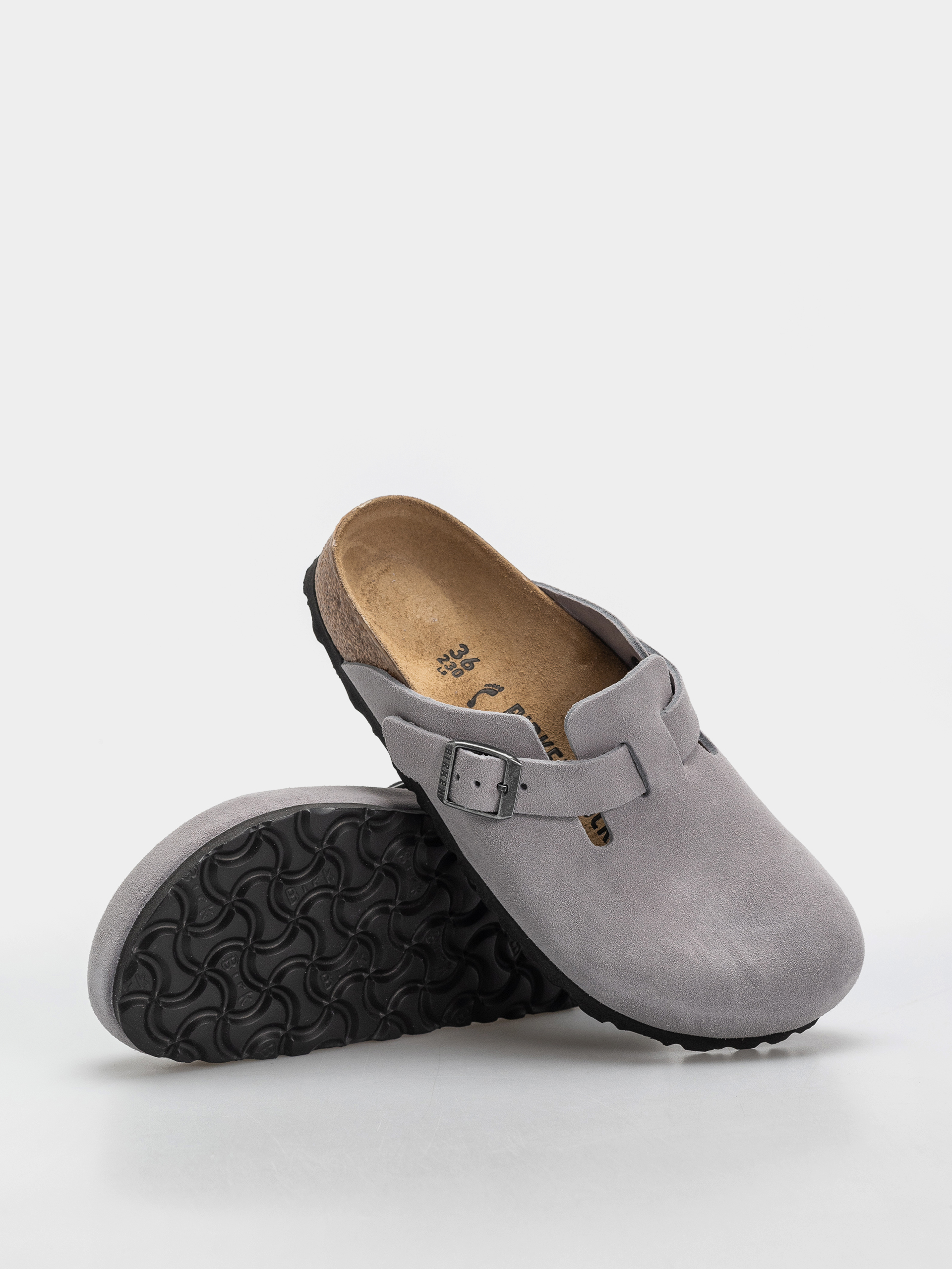 Klapki Birkenstock Boston Suede Leather Narrow (lavender sky)