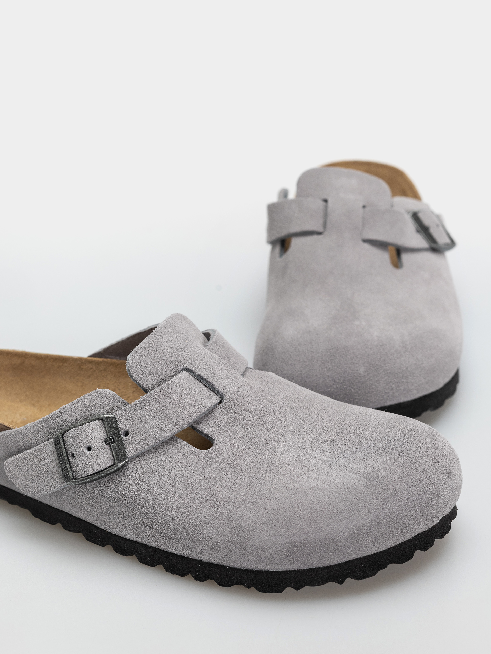 Klapki Birkenstock Boston Suede Leather Narrow (lavender sky)