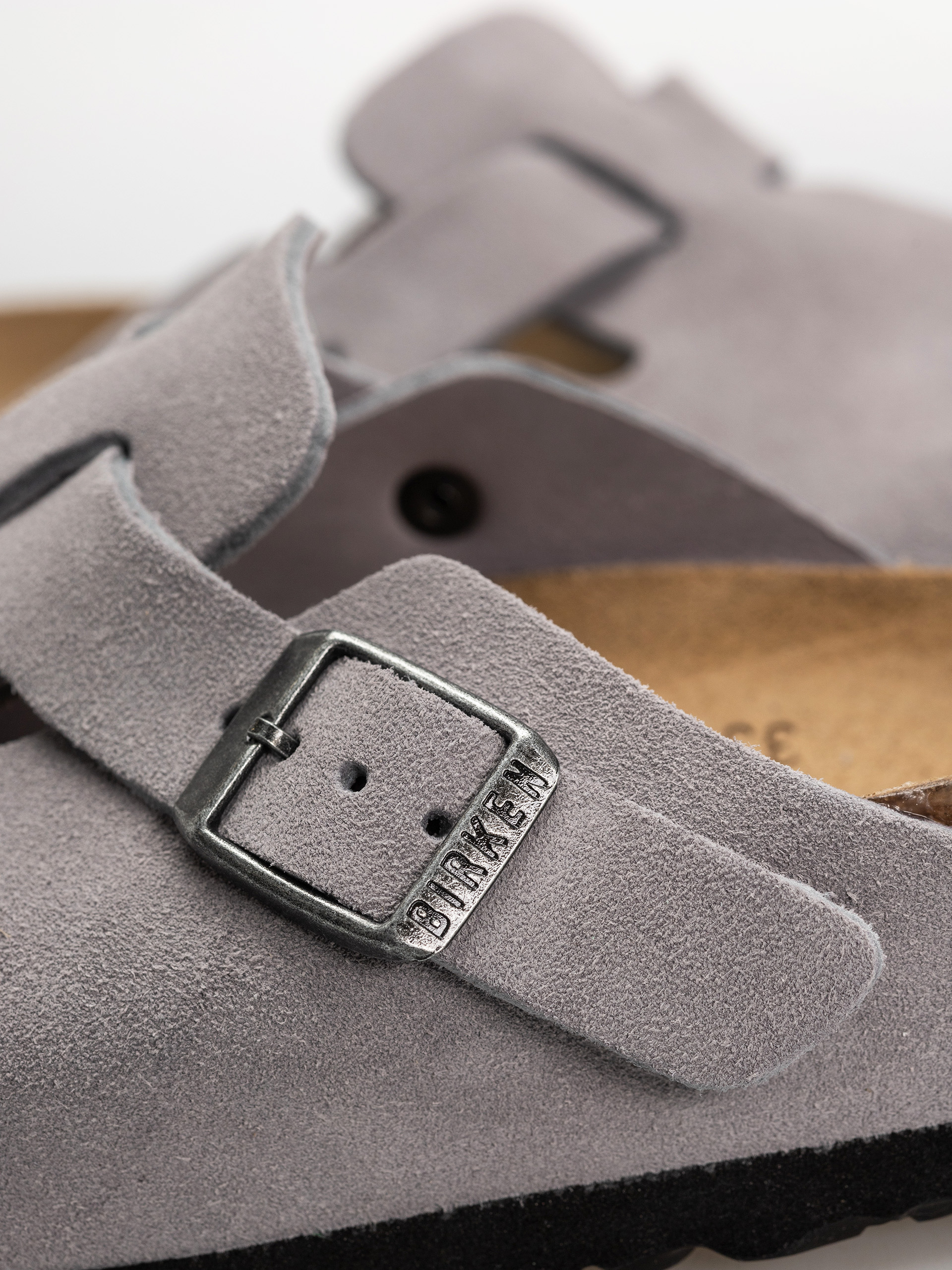 Klapki Birkenstock Boston Suede Leather Narrow (lavender sky)
