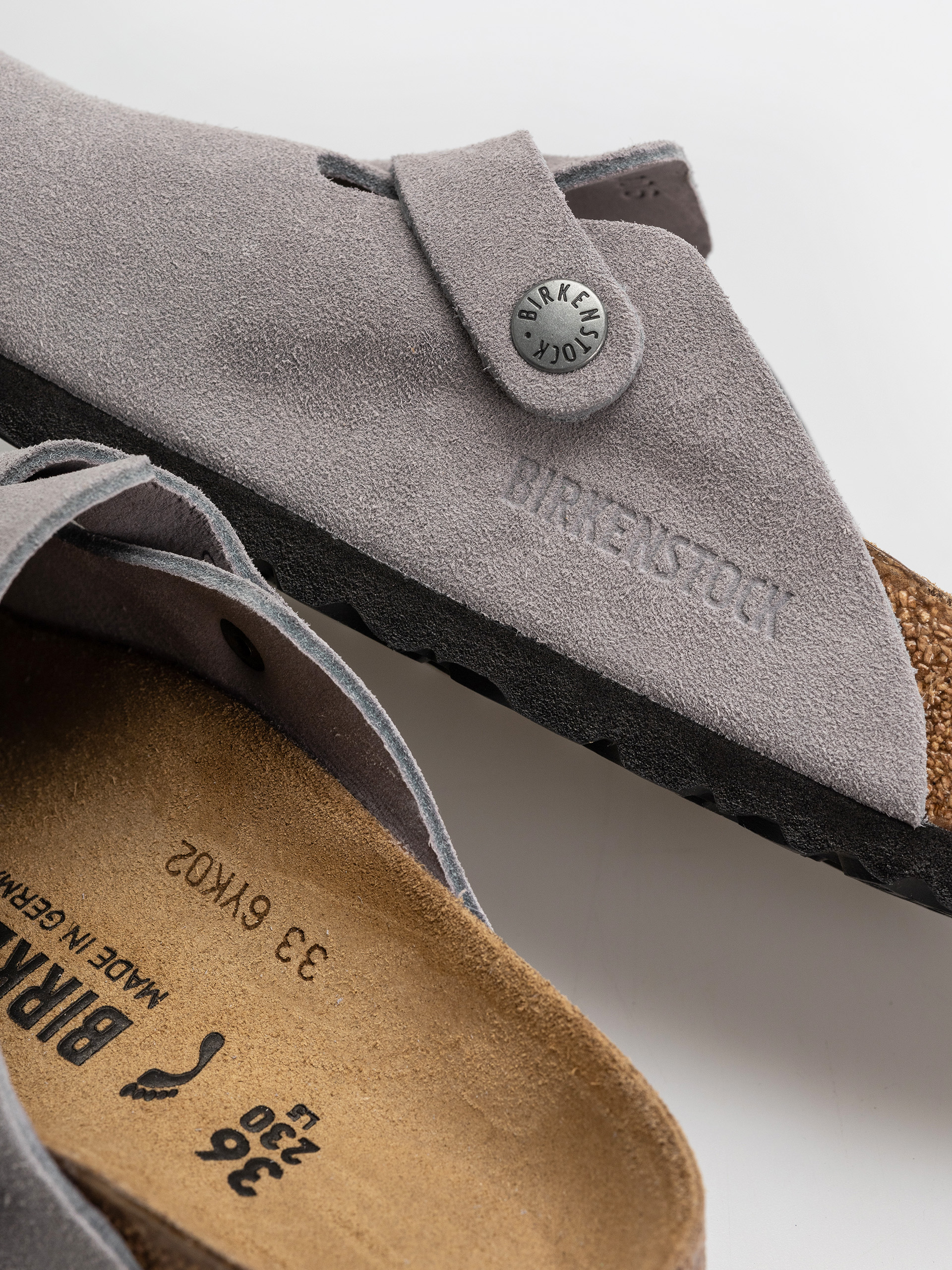Klapki Birkenstock Boston Suede Leather Narrow (lavender sky)