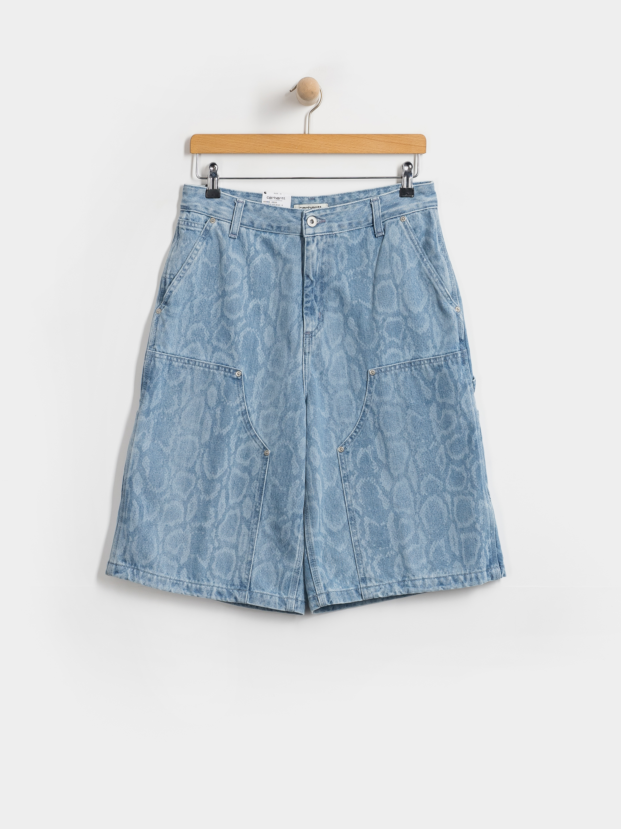 Szorty Carhartt WIP Snake Nixon Double Knee Wmn (snake camo blue)