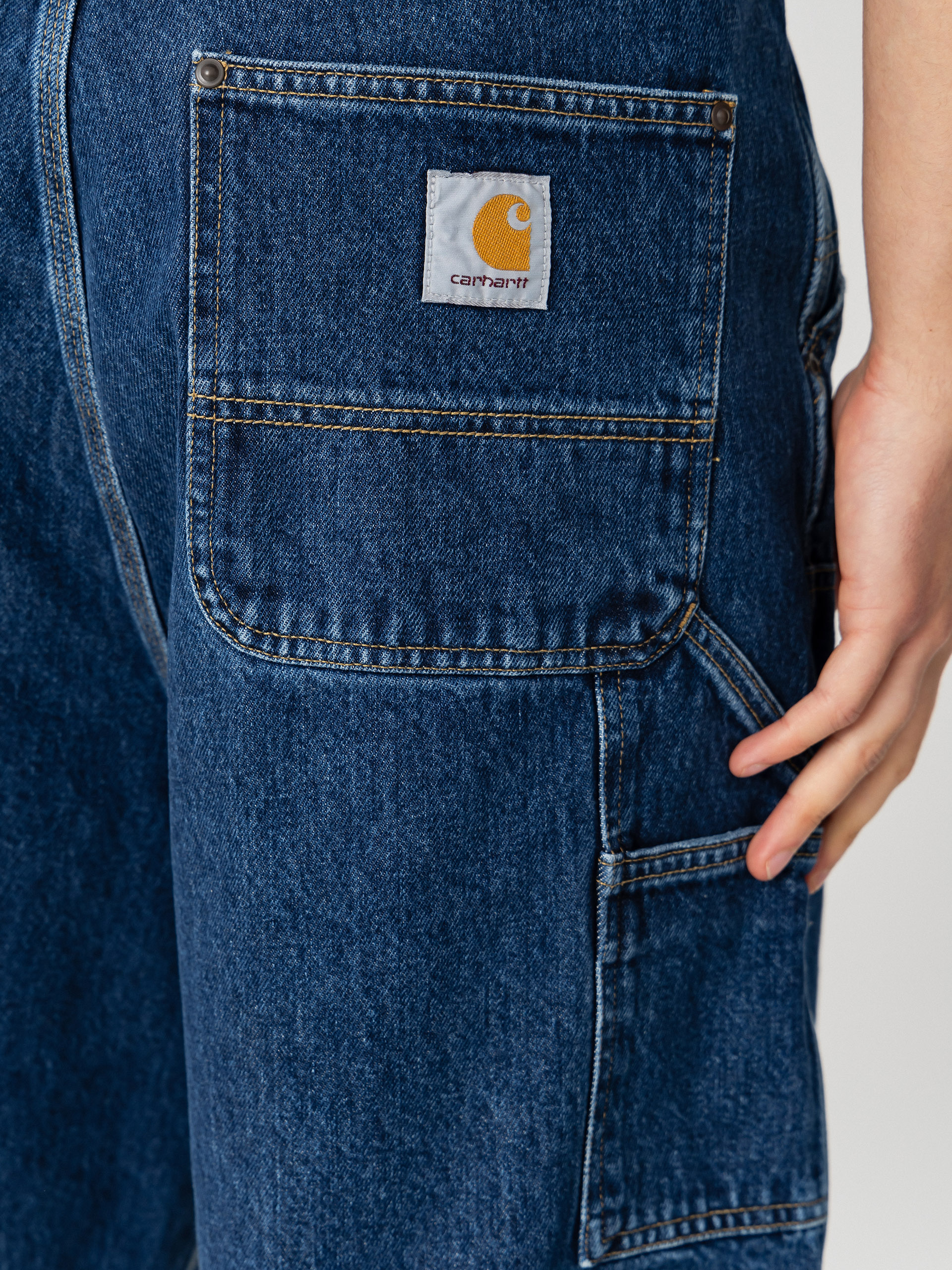 Szorty Carhartt WIP OG Double Knee (blue stone washed)