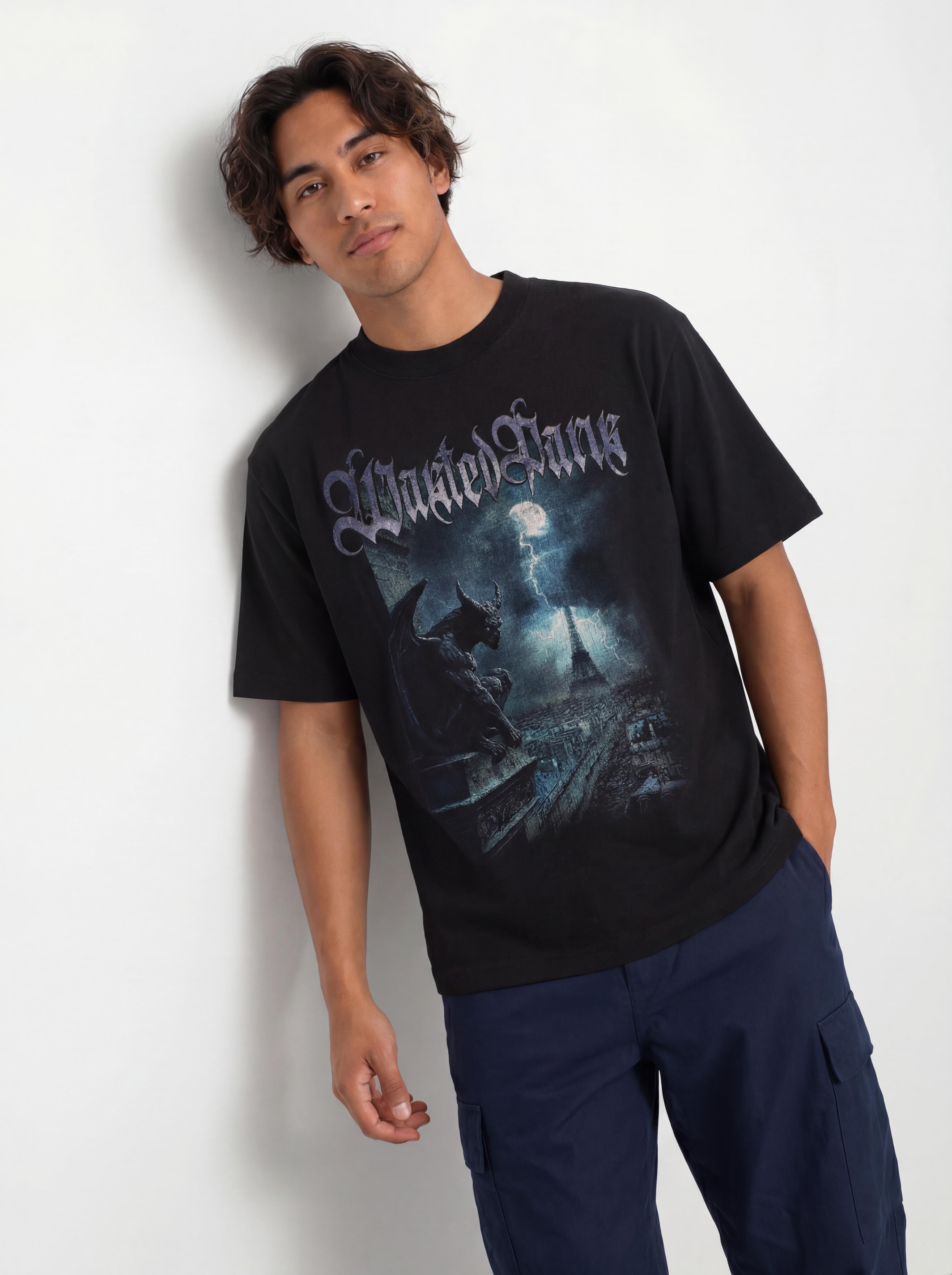 T-shirt Wasted Paris Gargoyle (faded black)