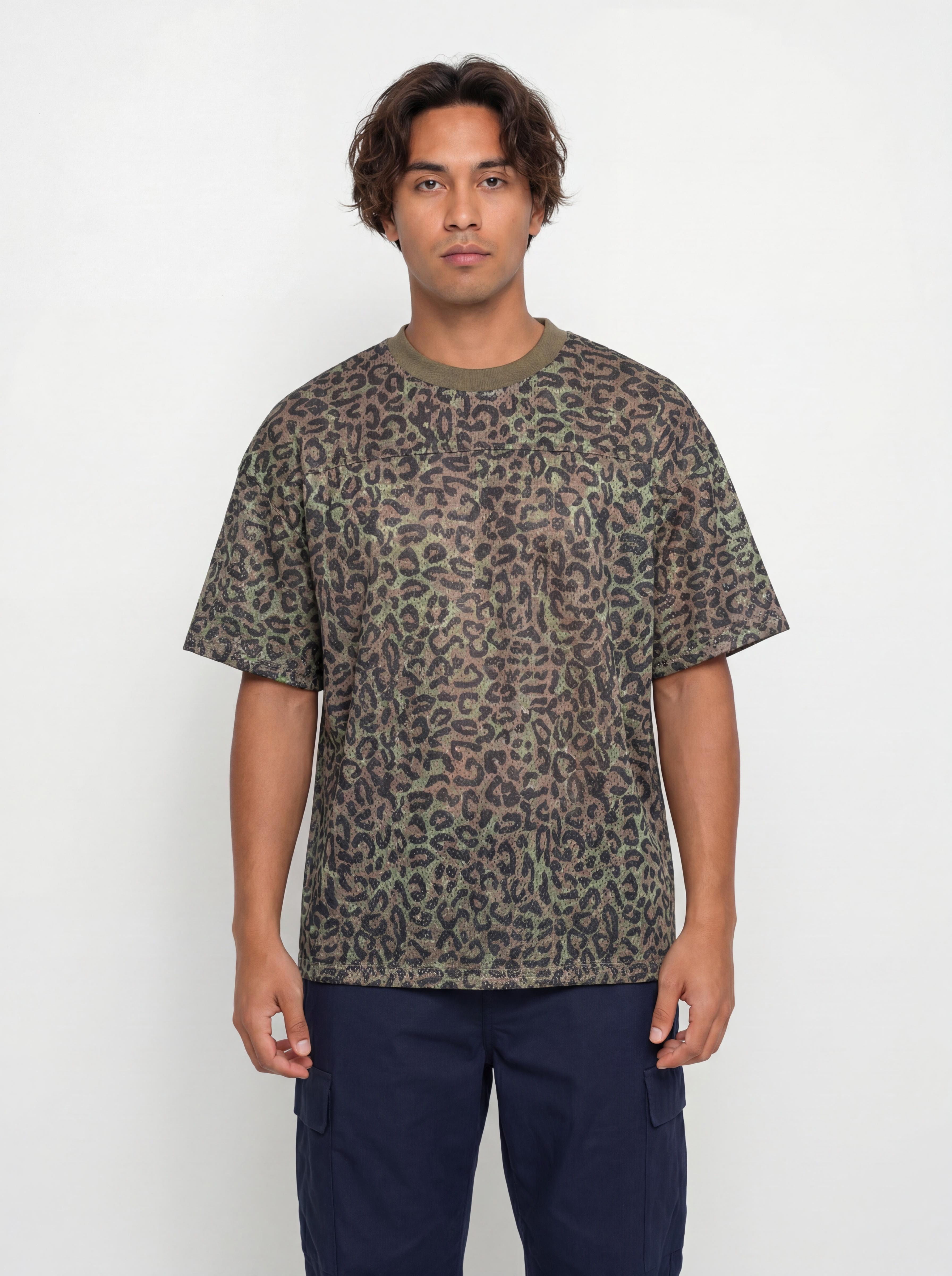 T-shirt Wasted Paris Cheetah Mesh Boxy (olive khaki camo)