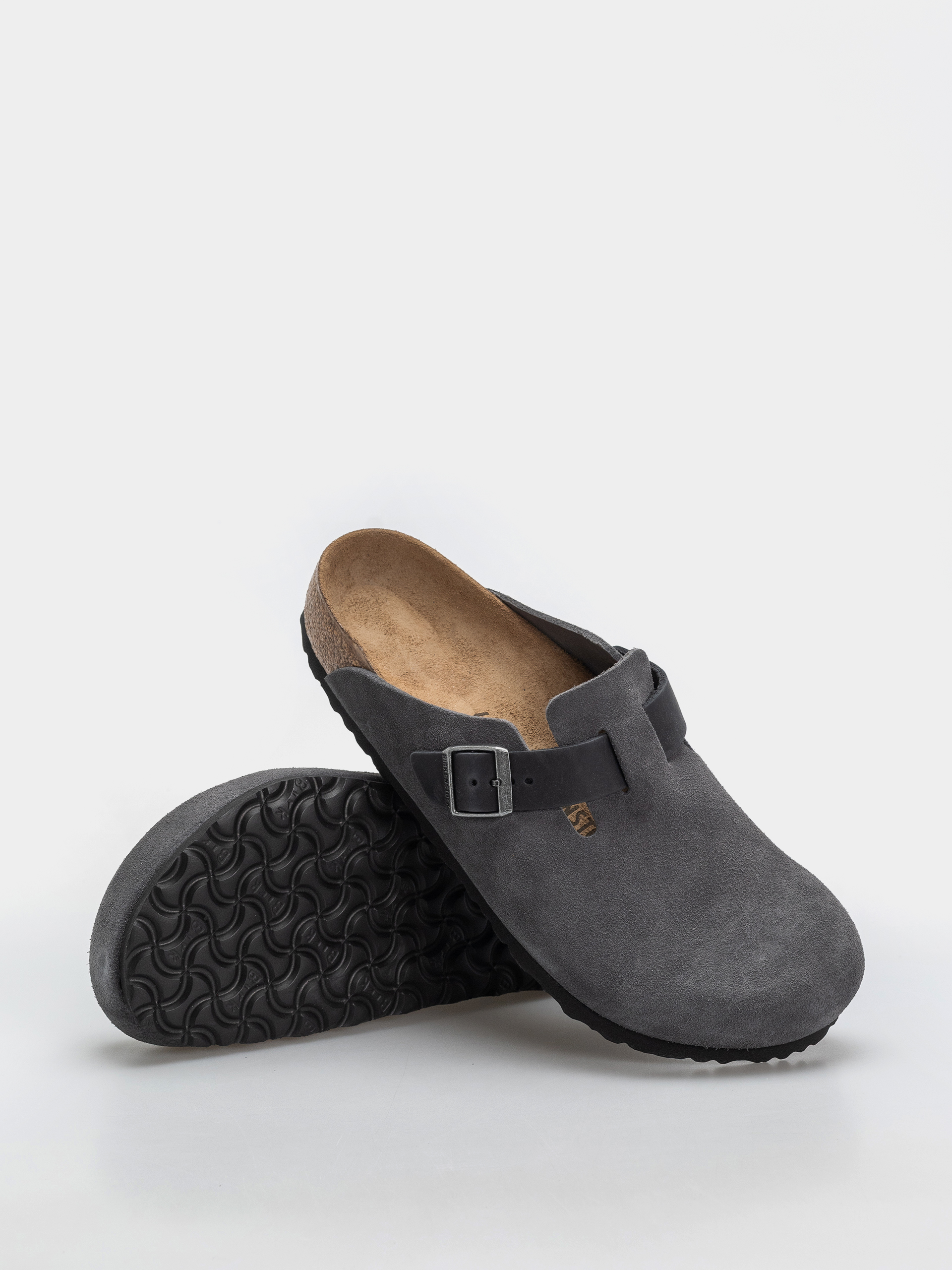 Klapki Birkenstock Boston Mixed Leather Regular (charcoal)