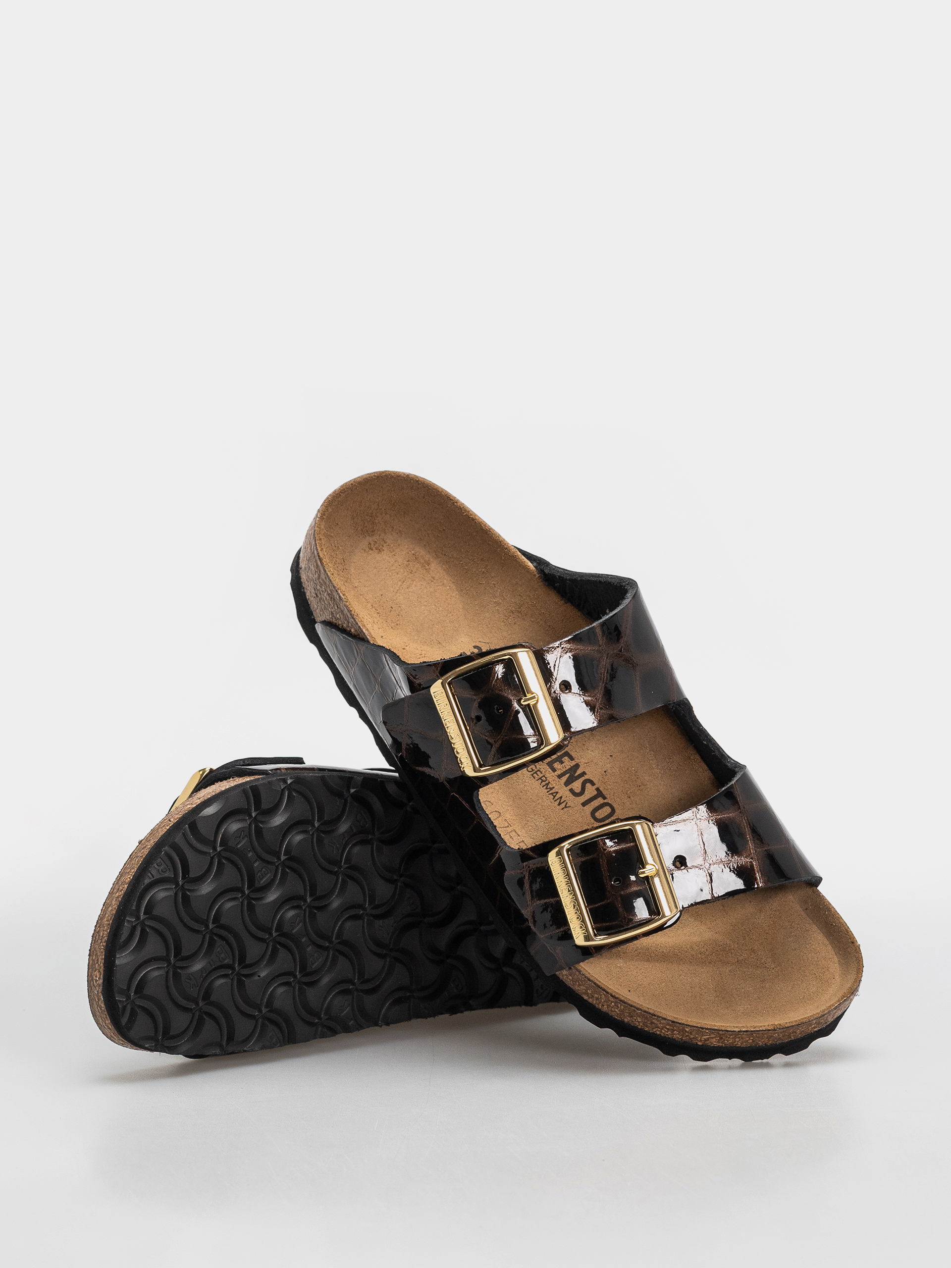 Klapki Birkenstock Arizona Leather Narrow Wmn (emboss leather black)