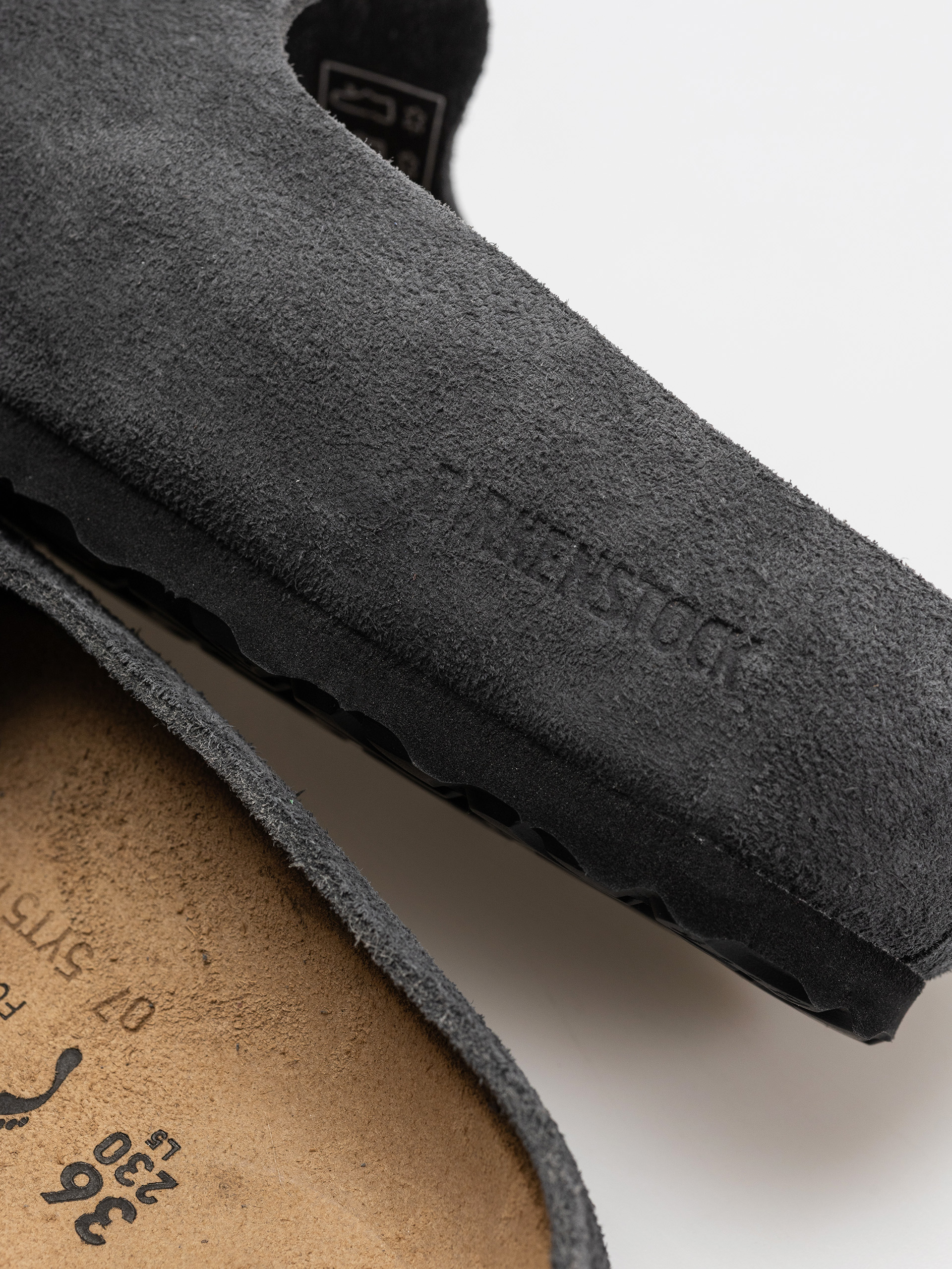 Klapki Birkenstock Amsterdam Wrapped Suede Leather Narrow (charcoal)