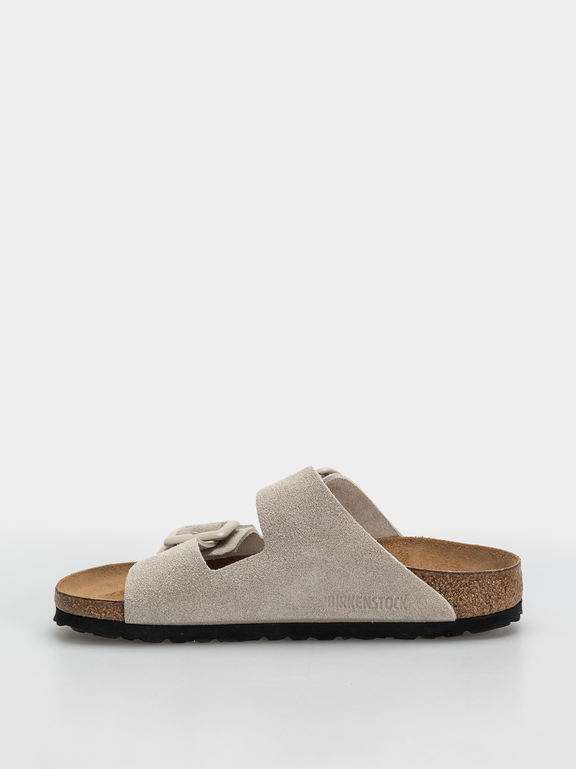 Klapki Birkenstock Arizona Suede Leather Cushion Buckle Narrow Wmn (oyster)