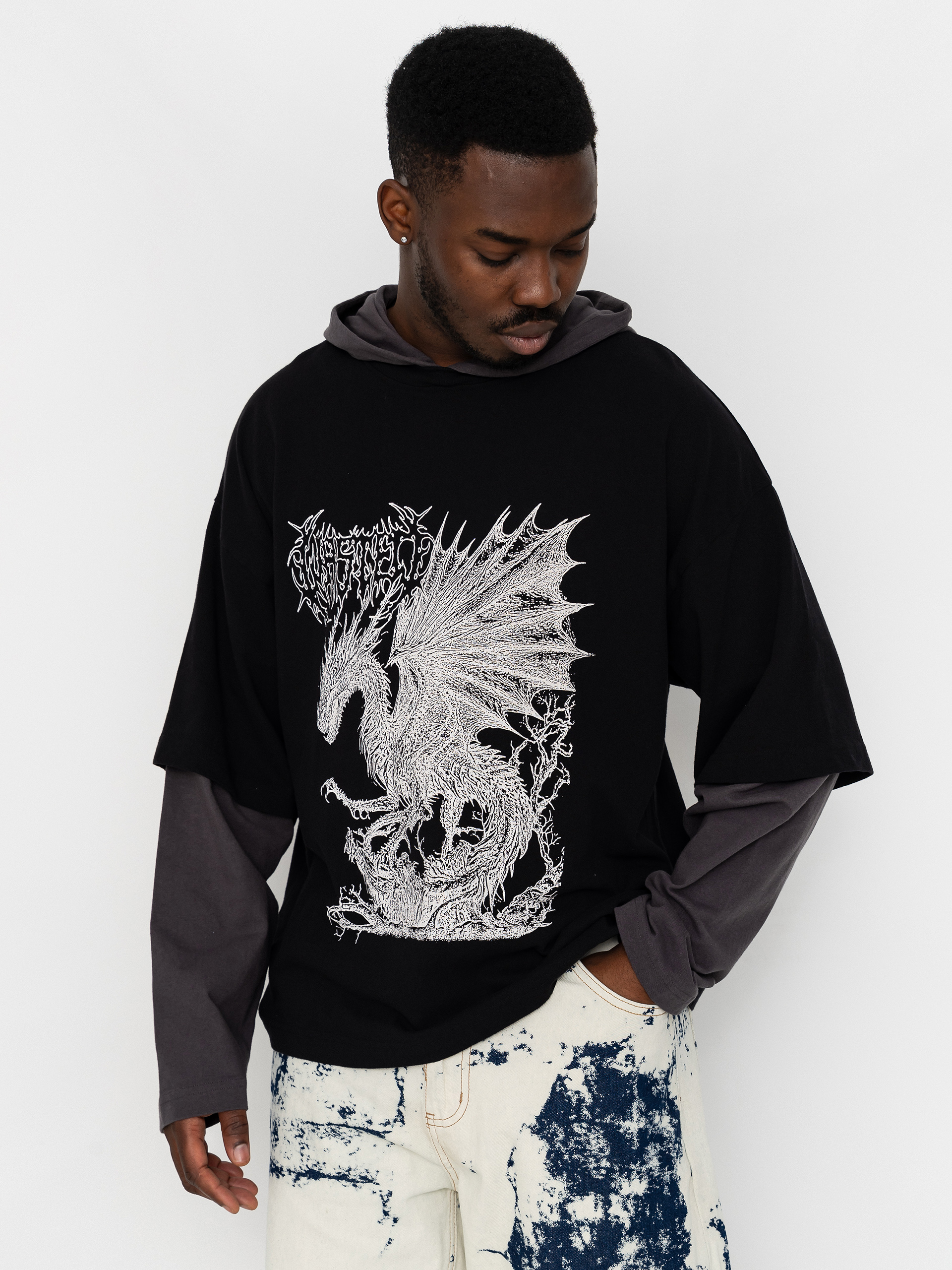 Bluza z kapturem Wasted Paris Balaur Age HD (black/old black)