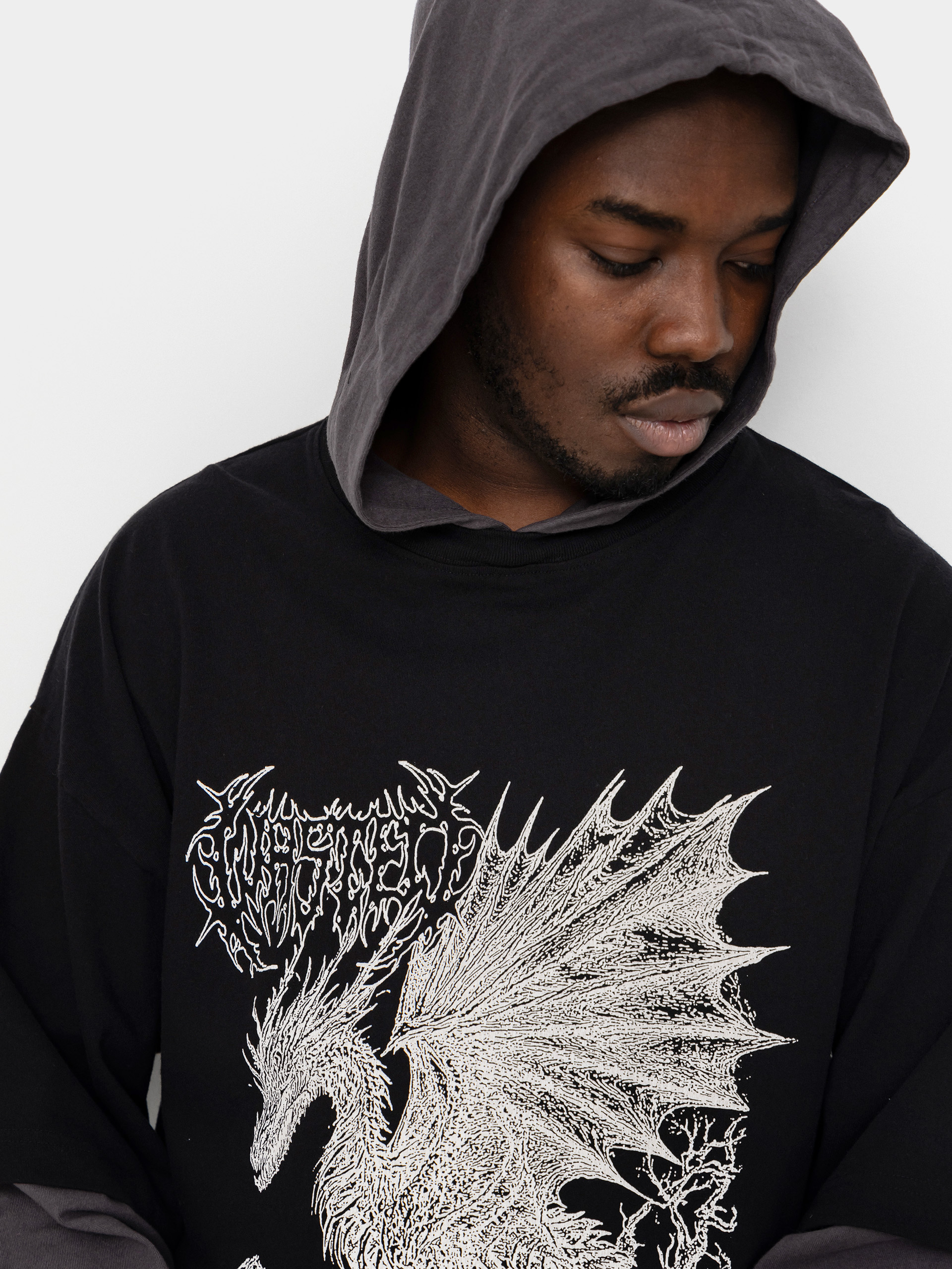 Bluza z kapturem Wasted Paris Balaur Age HD (black/old black)