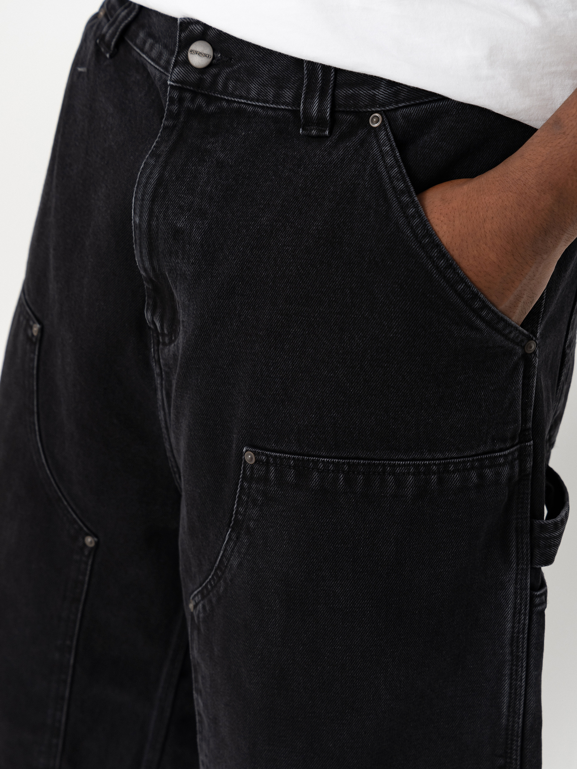 Szorty Carhartt WIP OG Double Knee (black stone washed)