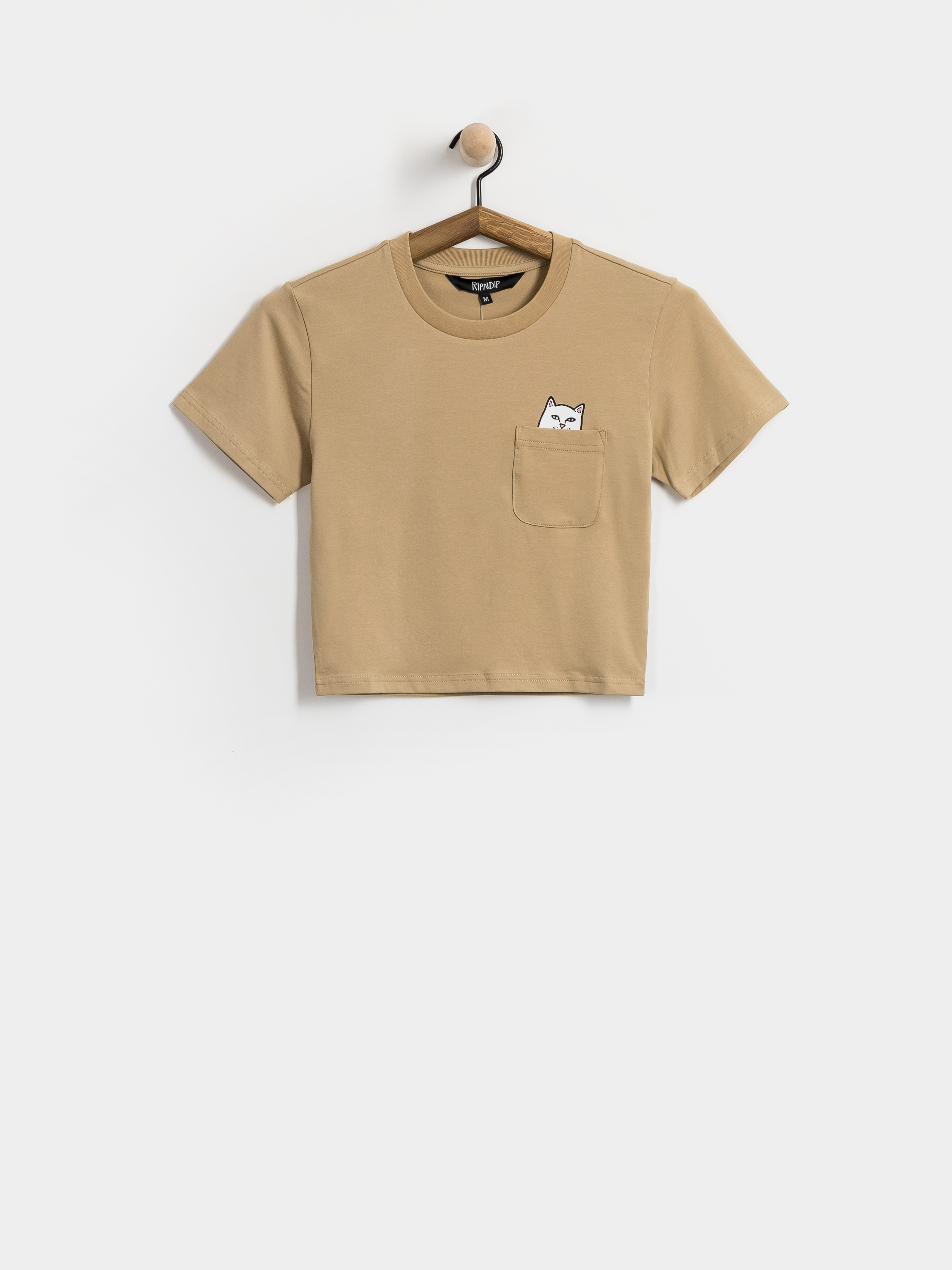 T-shirt RipNDip Lord Nermal Cropped Pocket Wmn (tan)