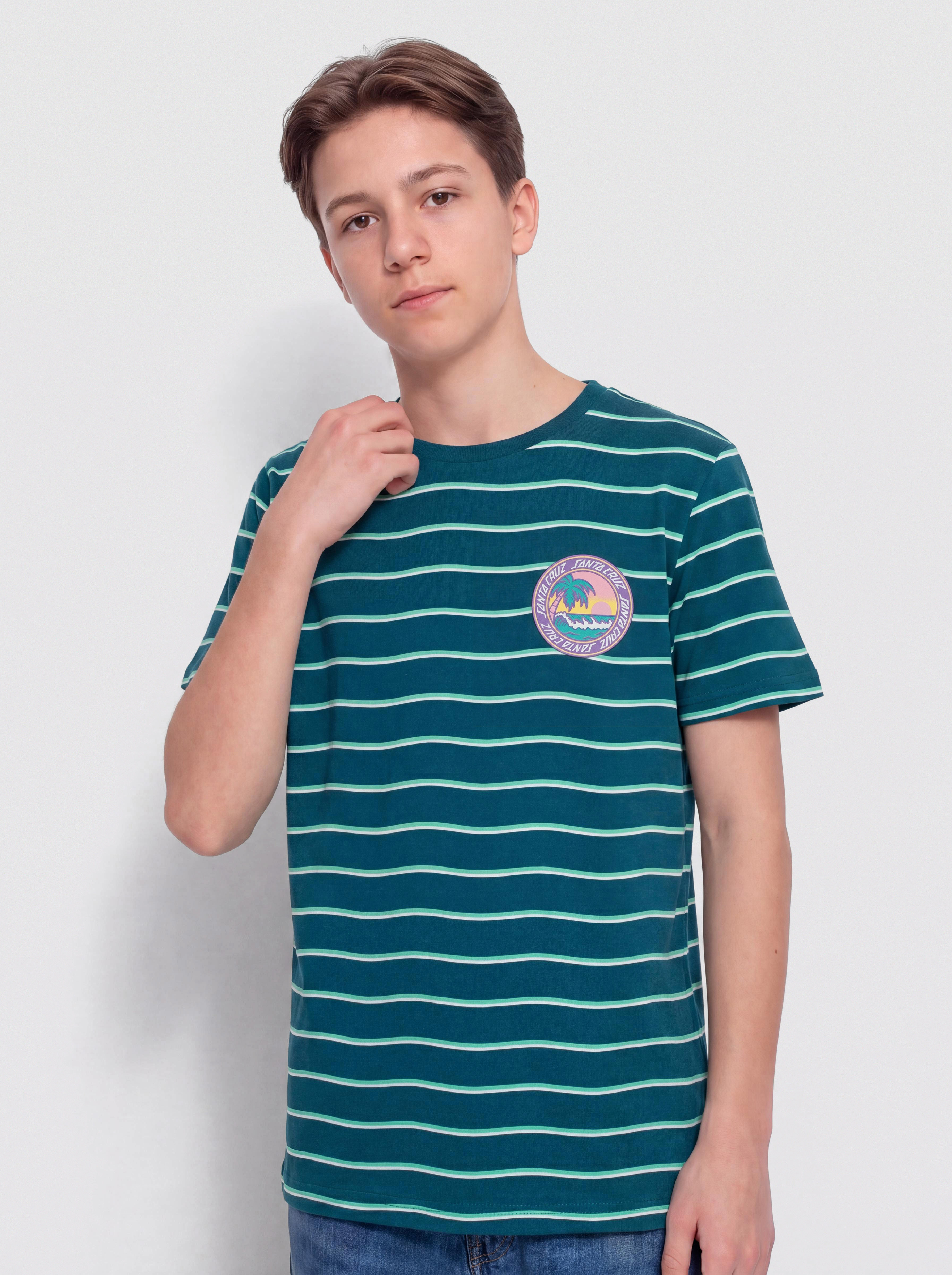 T-shirt Santa Cruz Paradise Break JR (tidal teal wave stripe)