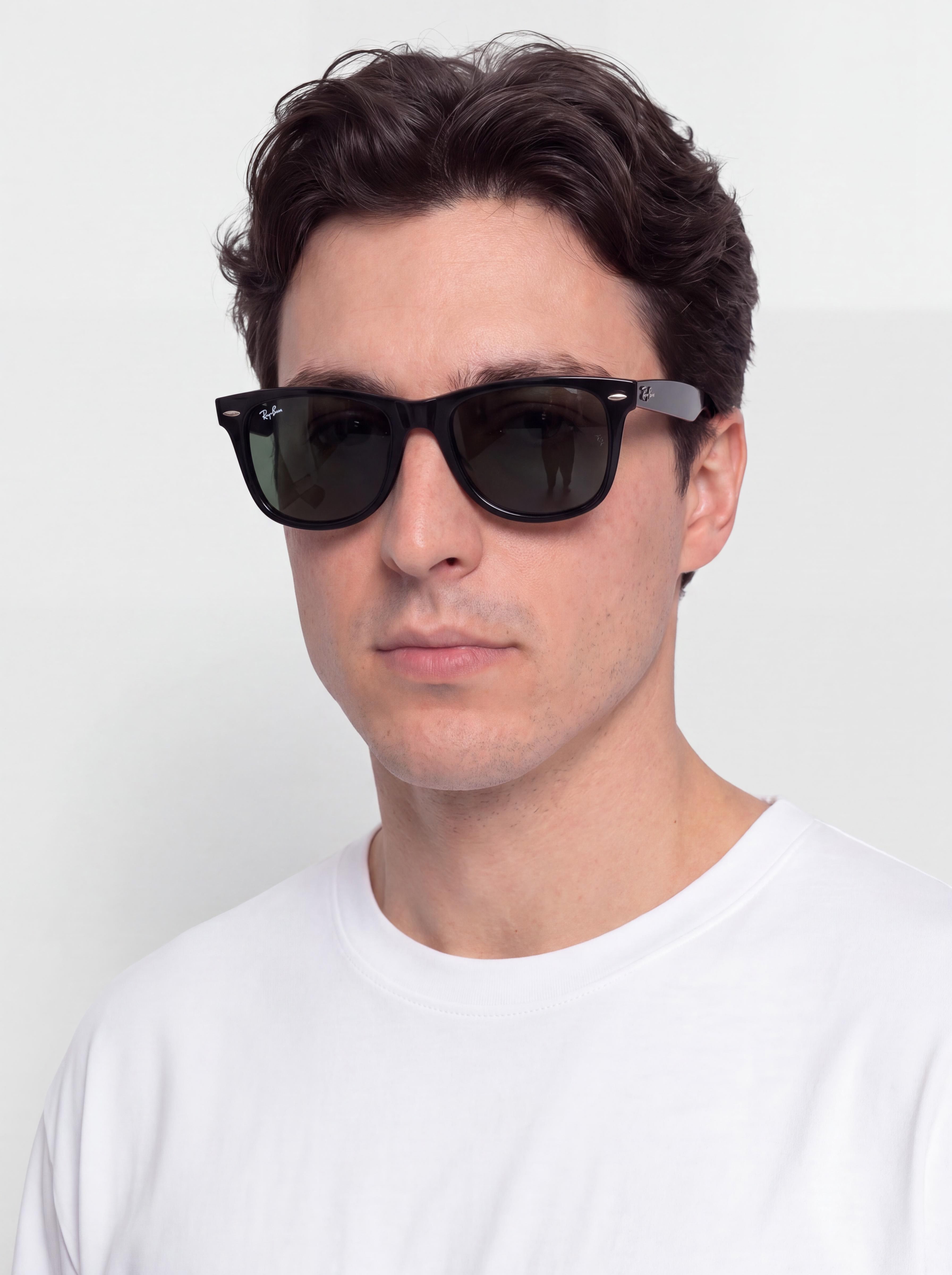 Okulary przeciwsłoneczne Ray-Ban Original Wayfarer Classic (polerowany czarny/zielone g-15)