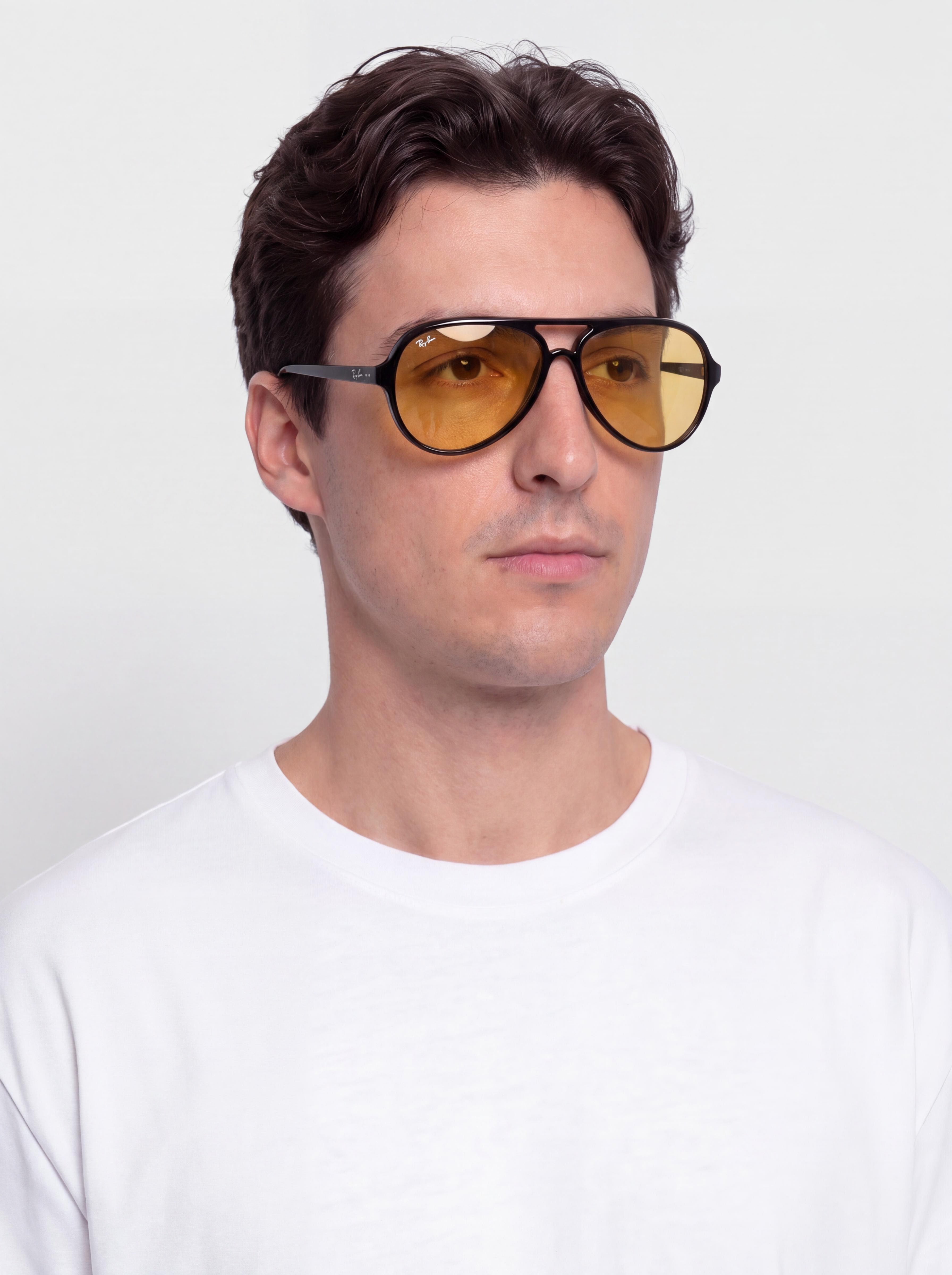 Okulary przeciwsłoneczne Ray-Ban Cats 5000 Classic Summer Capsule (polerowany czarny/pomarańczowy)