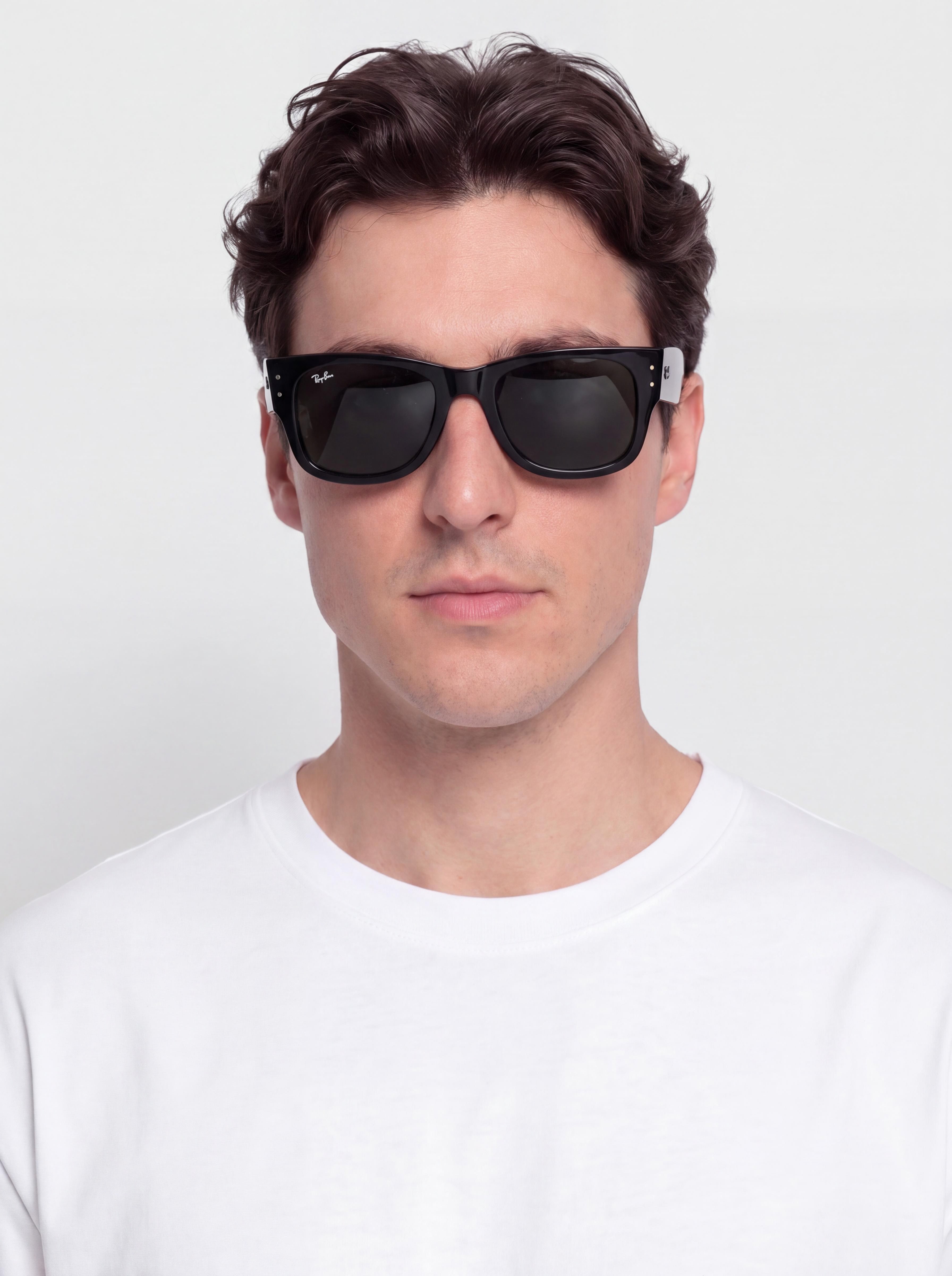 Okulary przeciwsłoneczne Ray-Ban Mega Wayfarer (polerowany czarny/zielony)
