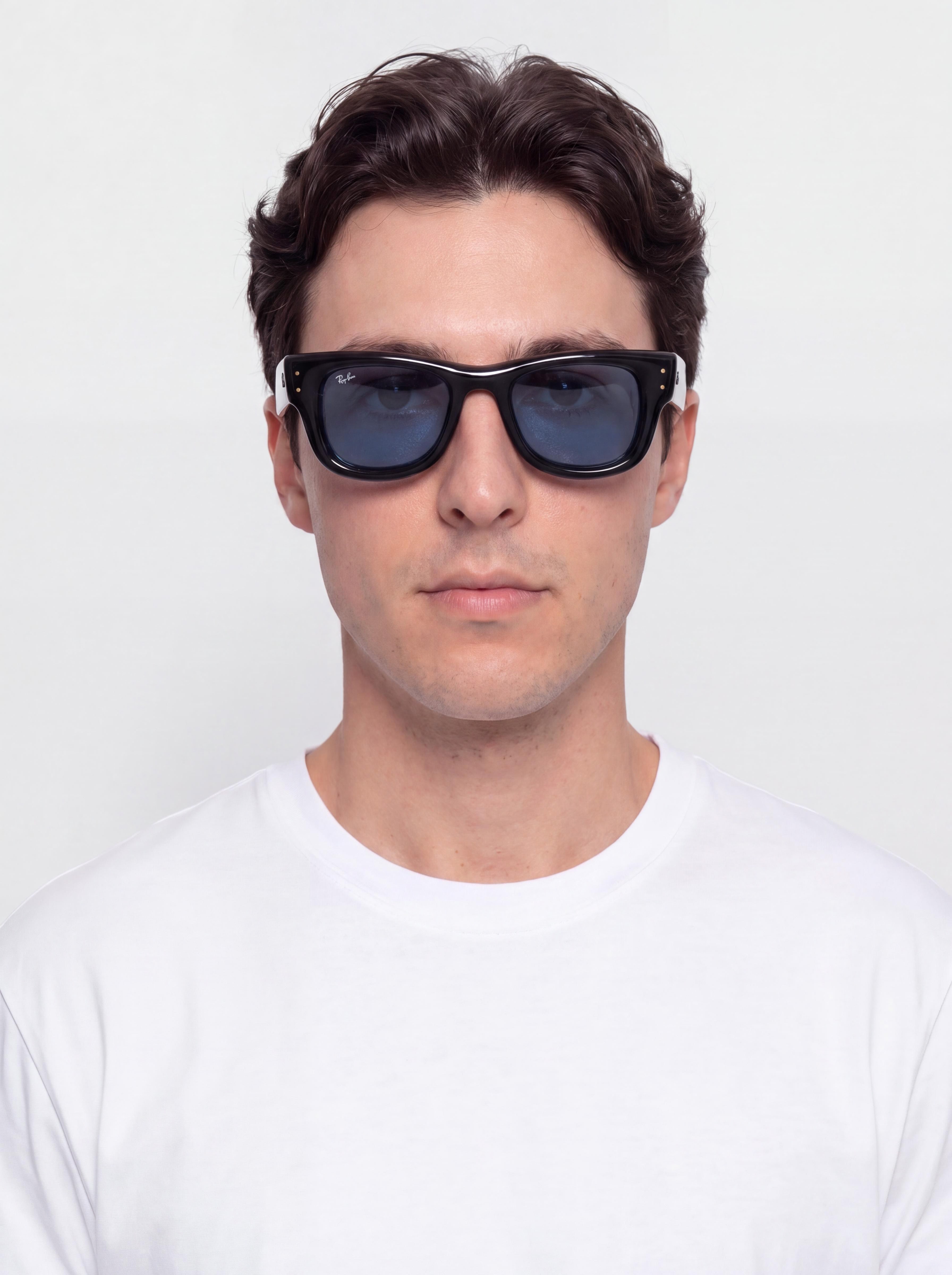 Okulary przeciwsłoneczne Ray-Ban Wayfarer Puffer (polerowany czarny/ciemnoniebieski)