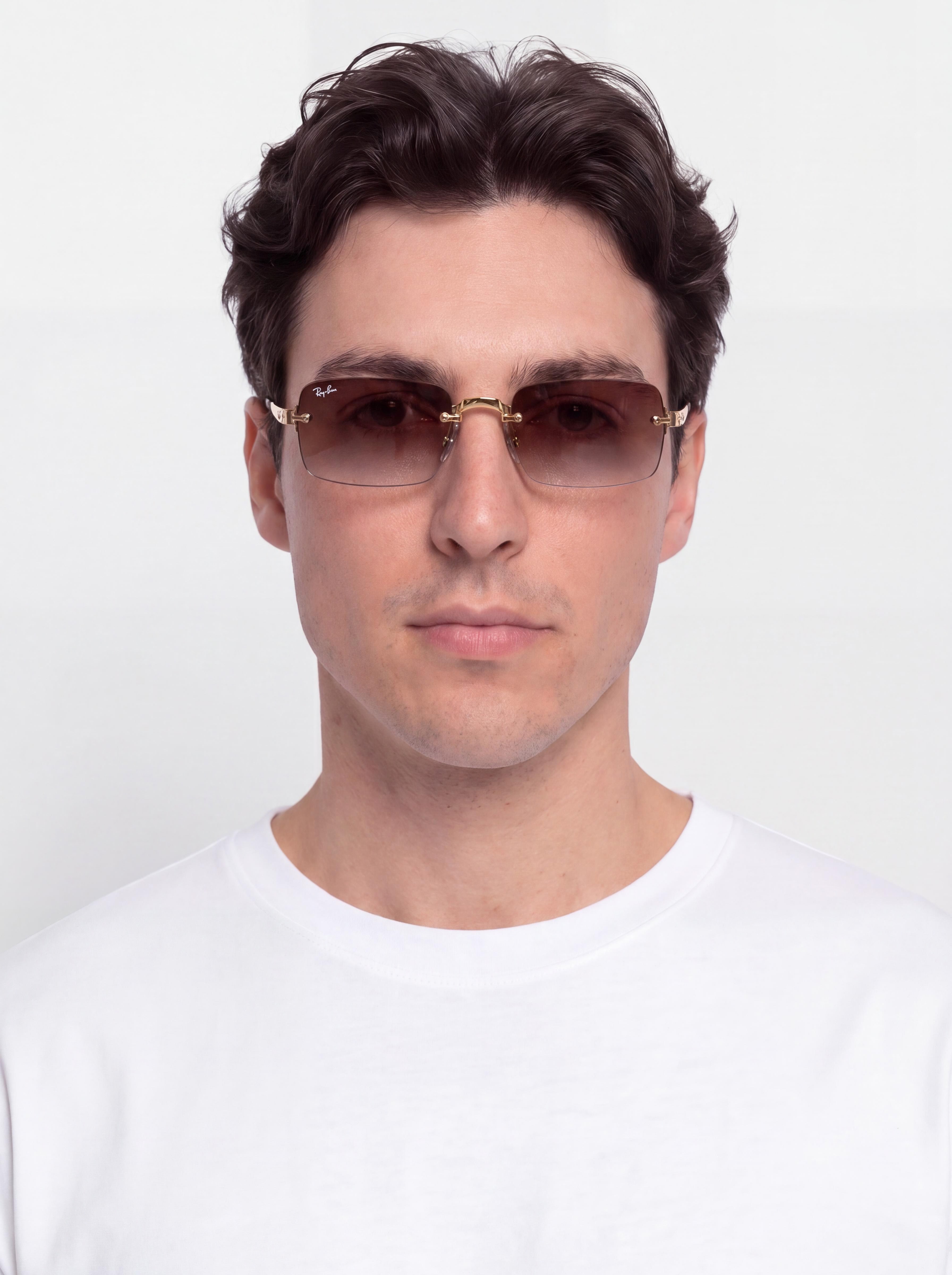 Okulary przeciwsłoneczne Ray-Ban Rb3928 By A$Ap Rocky (polerowany złoto arista/przezroczysty ciemnopurpurowy gradalny)