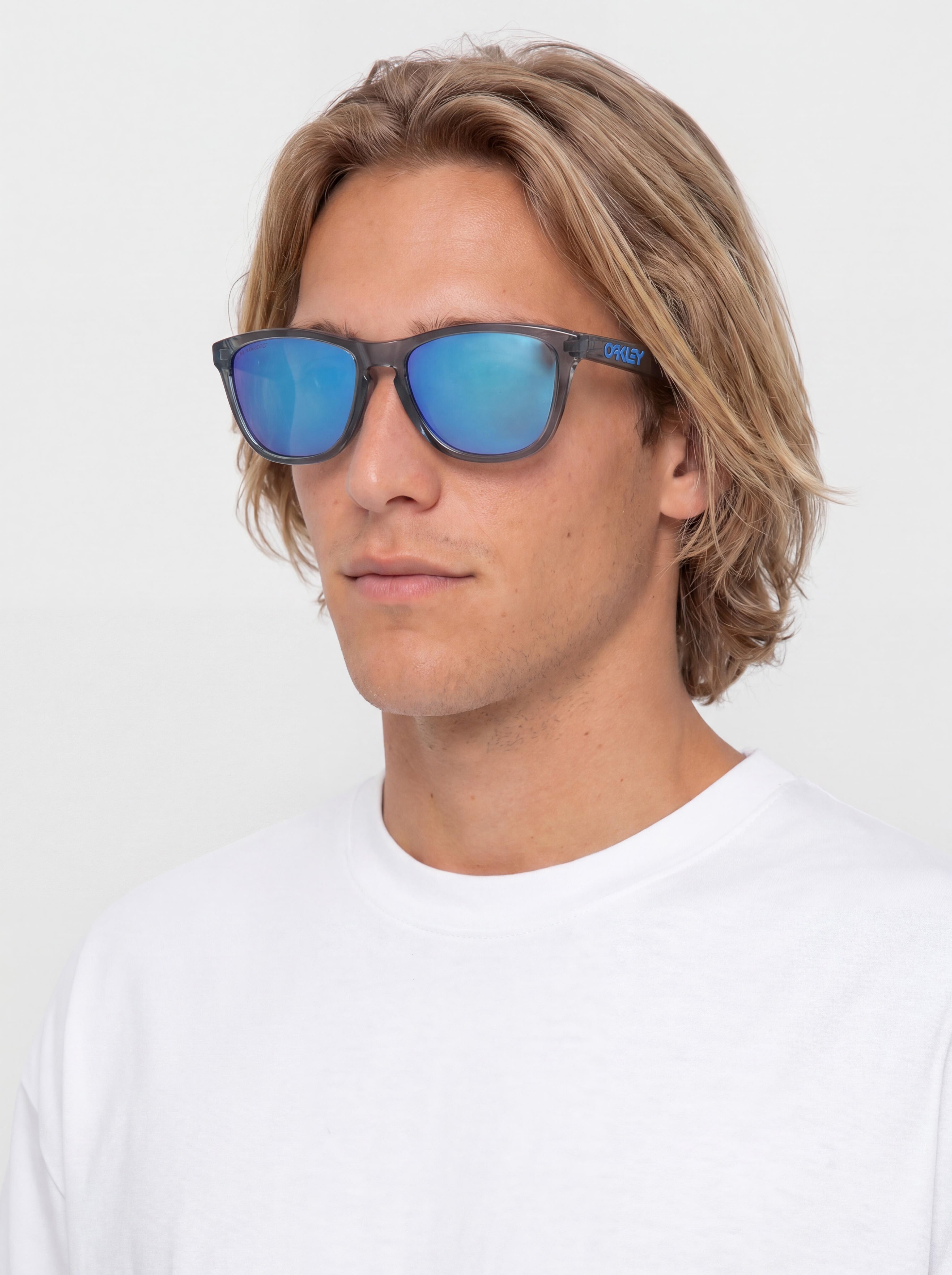 Okulary przeciwsu0142oneczne Oakley Frogskins (crystal black/prizm sapphr irid polar)