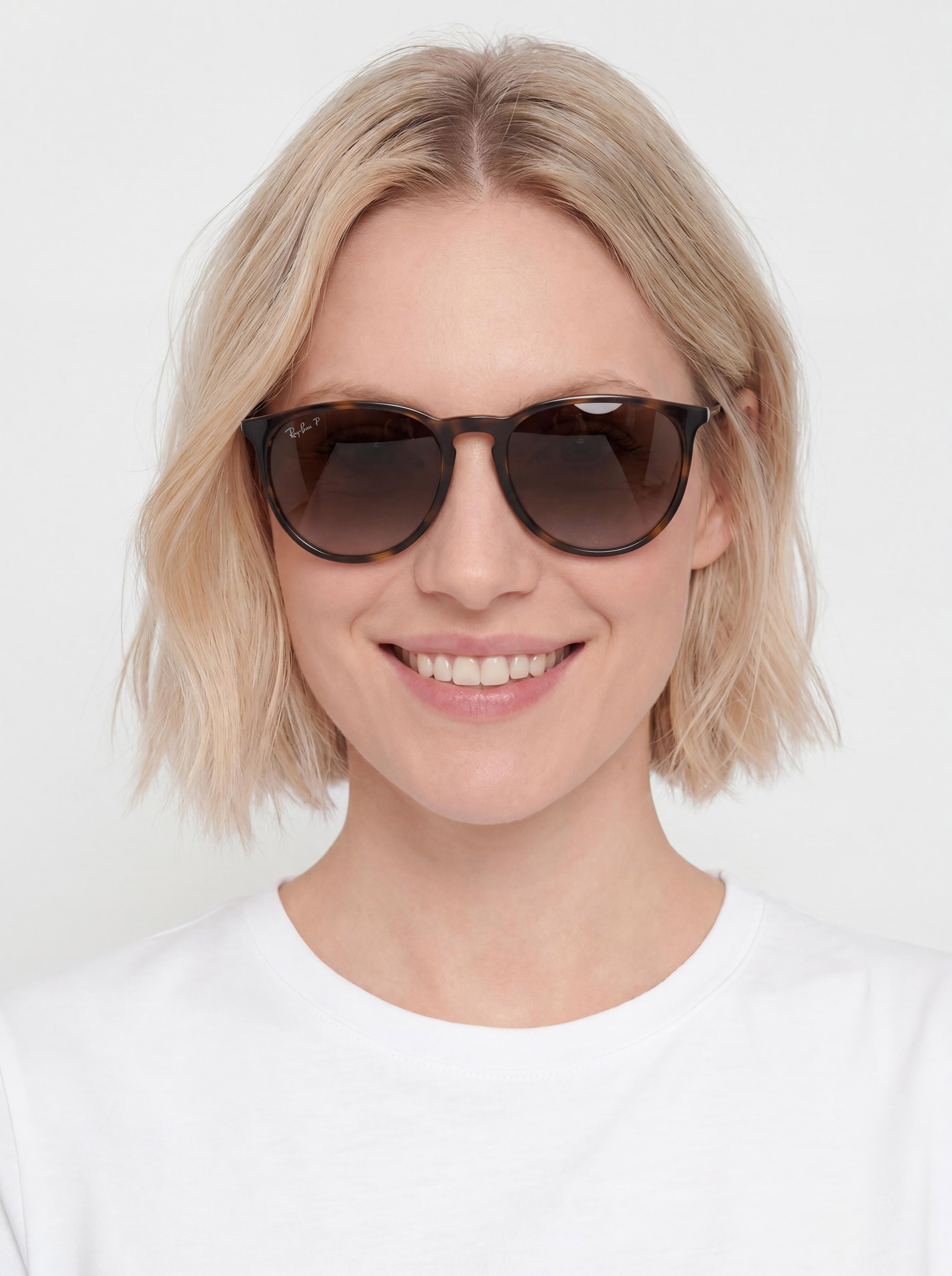 Okulary przeciwsłoneczne Ray-Ban Erika Classic (polerowany jasna havana/brązowe z polaryzacją)