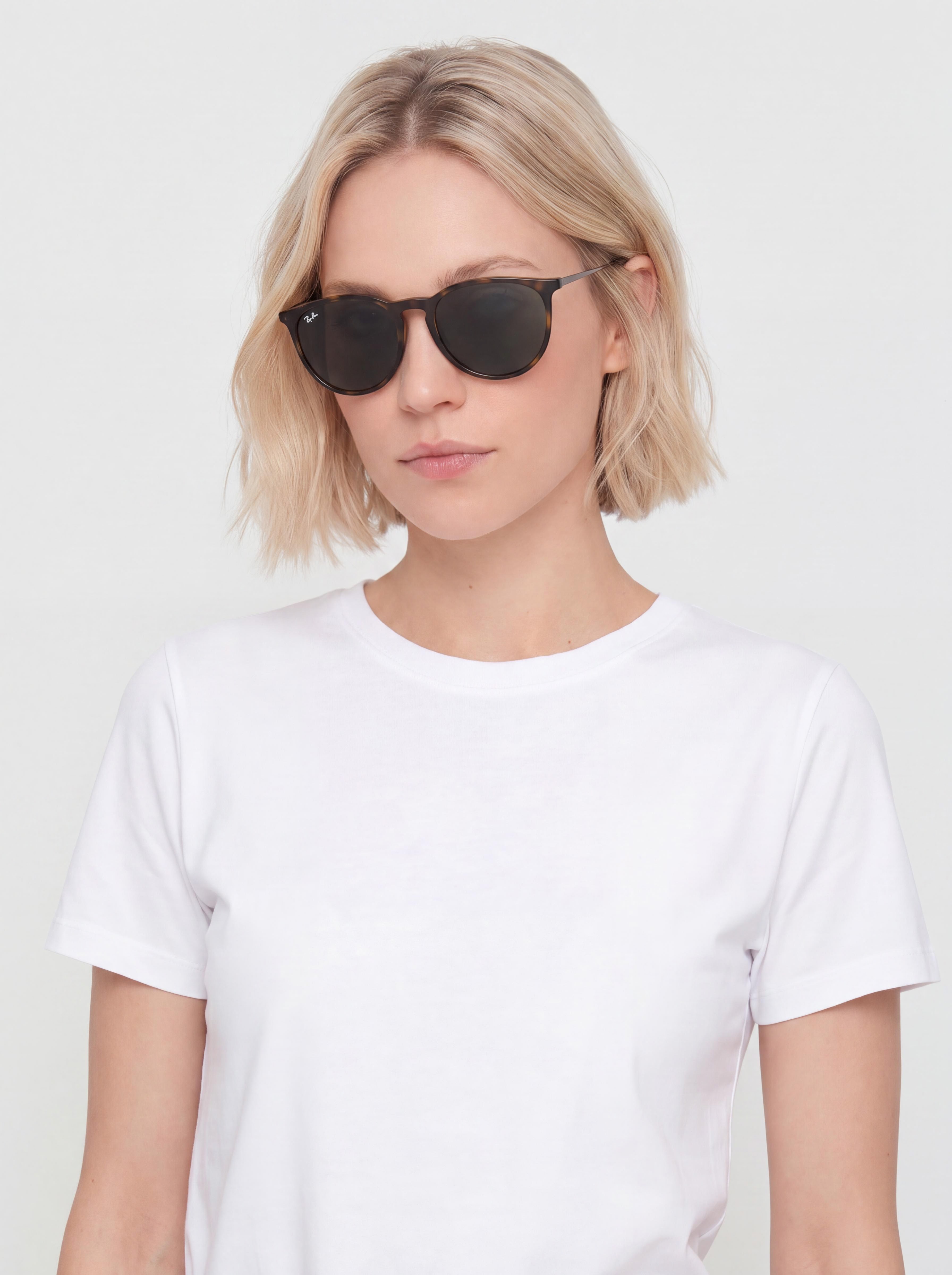 Okulary przeciwsłoneczne Ray-Ban Erika Classic (polerowany jasna havana/zielone g-15)