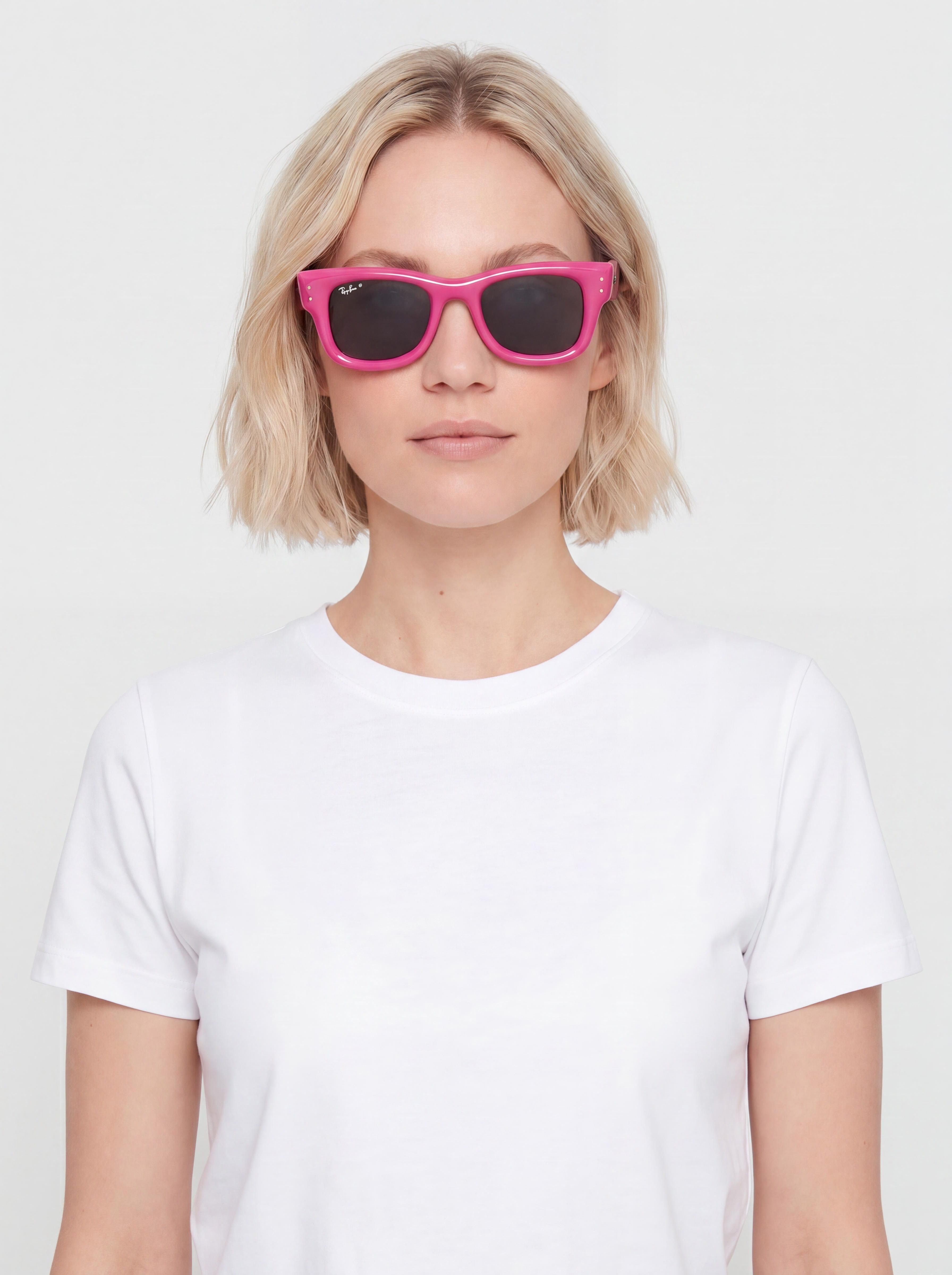 Okulary przeciwsłoneczne Ray-Ban Wayfarer Puffer (polerowany fuksja/ultra czarny)