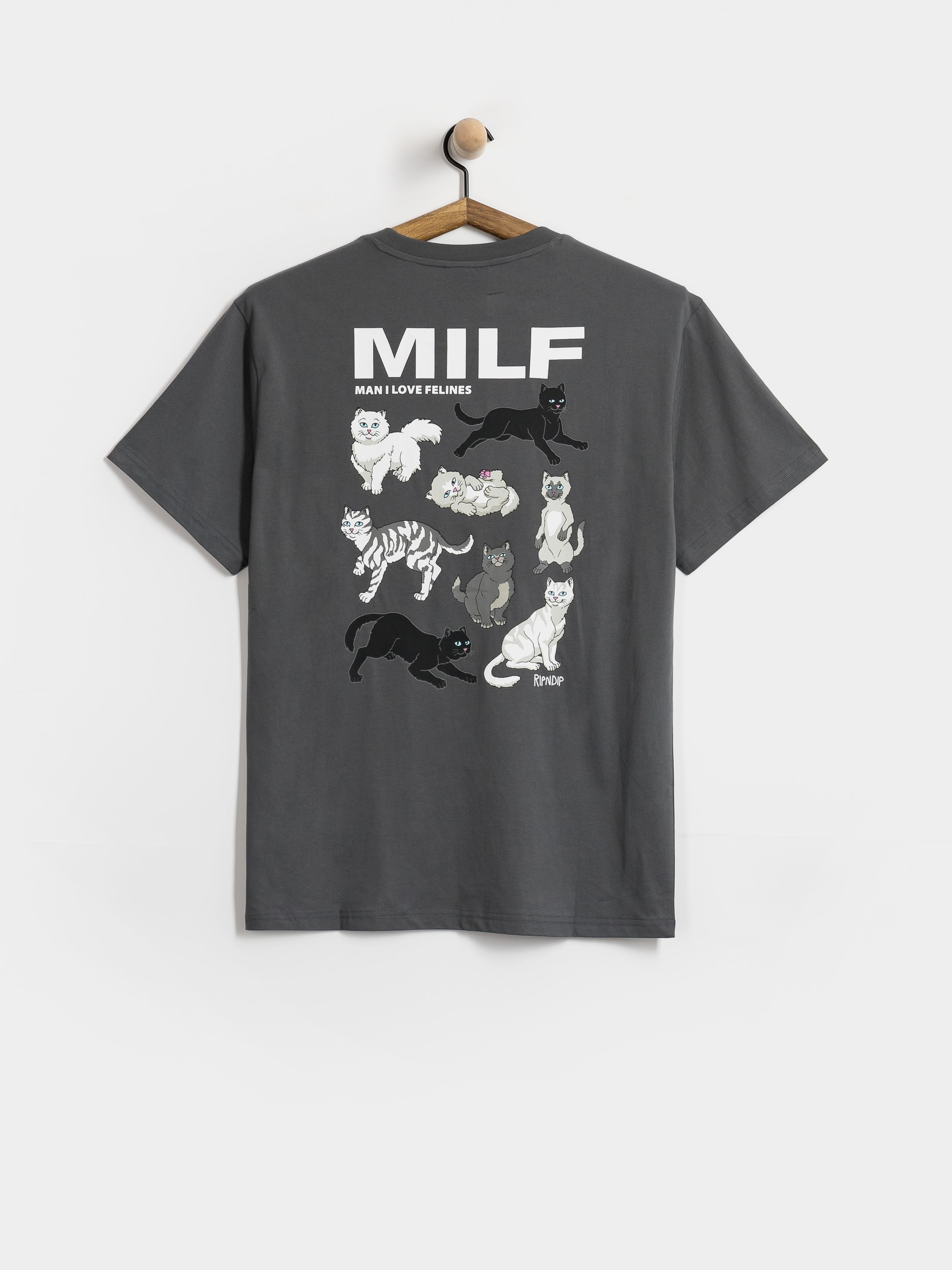 T-shirt RipNDip Man I Love Felines (charcoal)