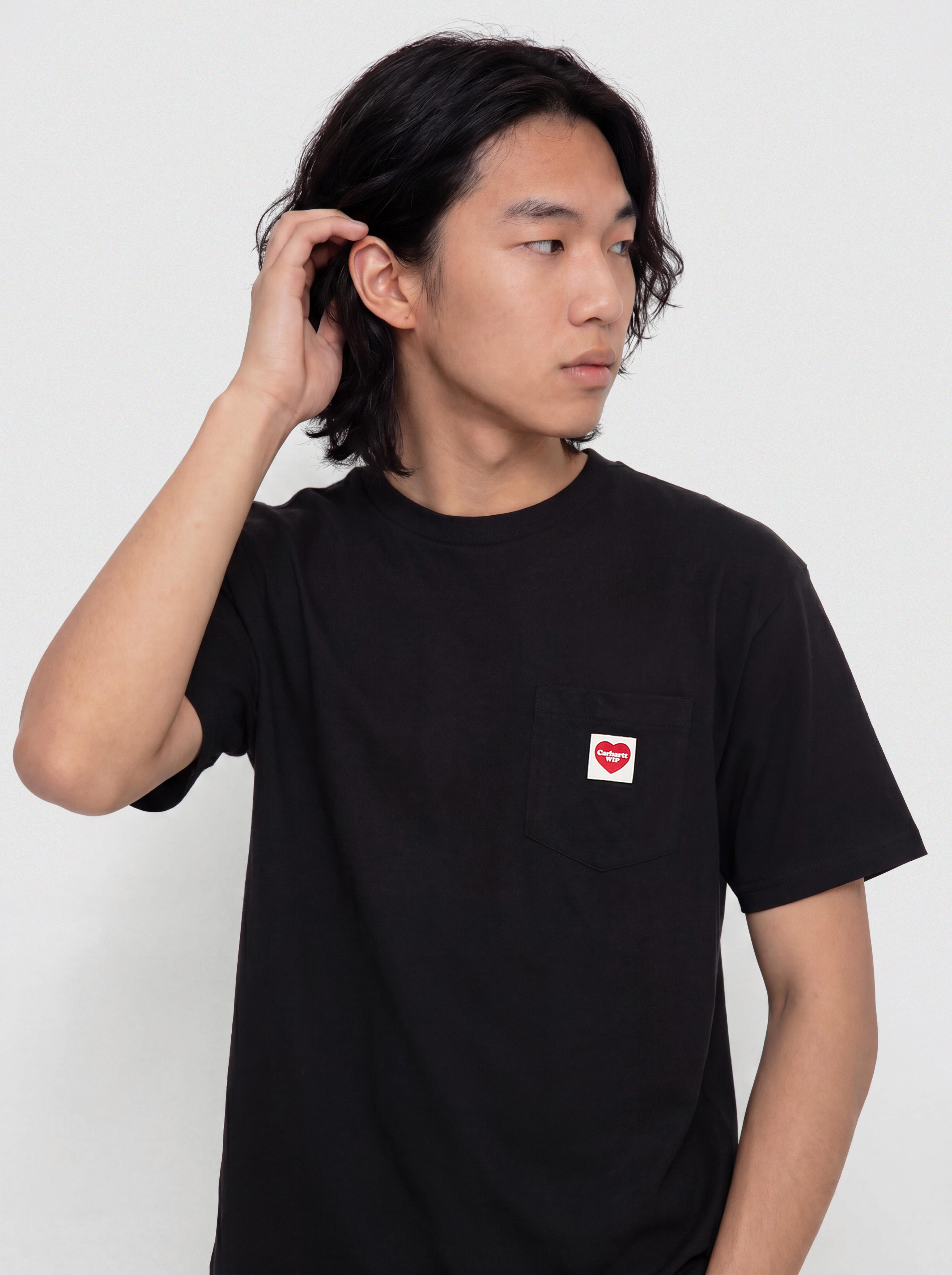 T-shirt Carhartt WIP Pocket Heart (black/red)