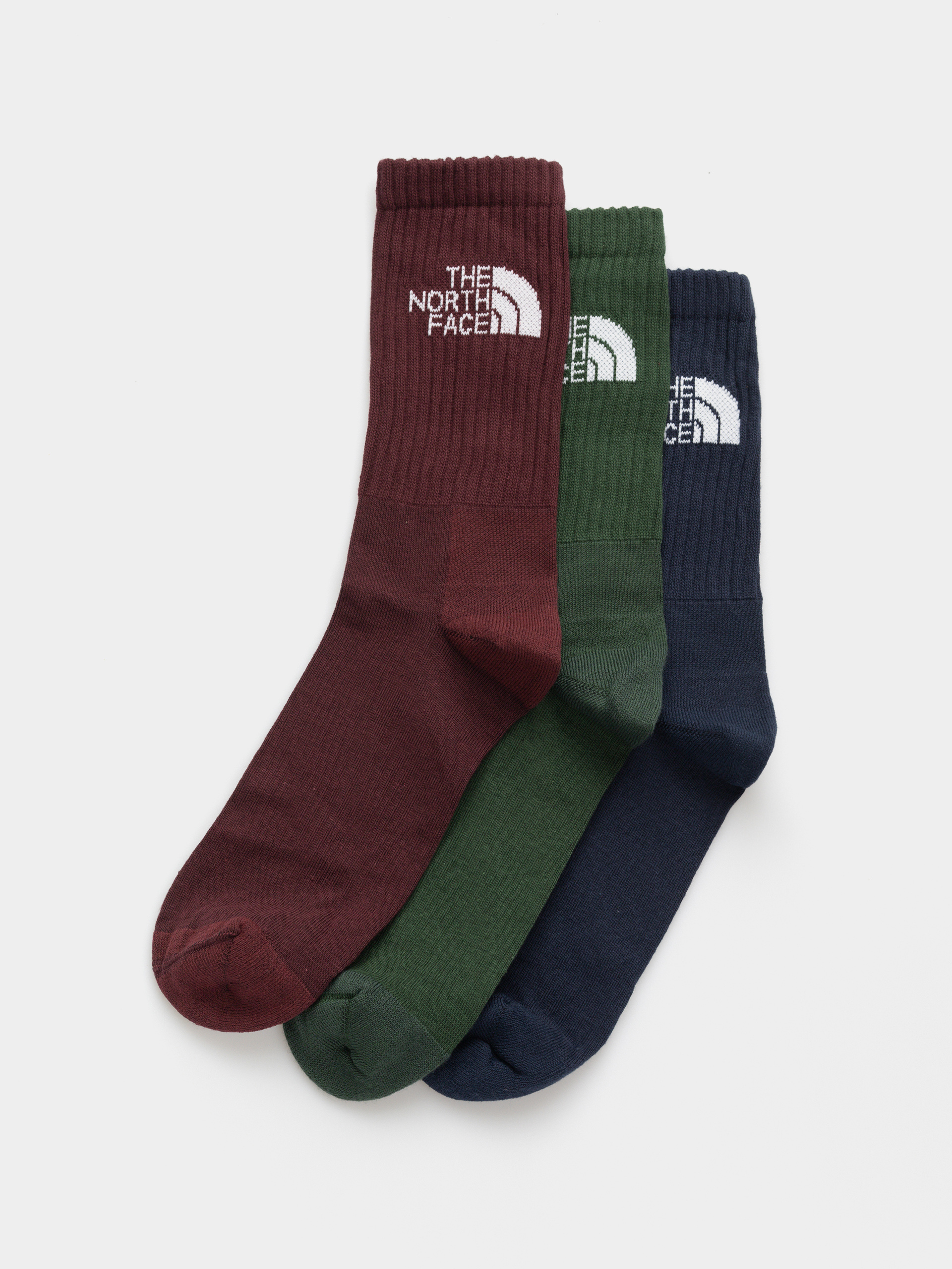 Skarpetki The North Face Everyday Standard Crew 3P (bottle green/deep burgu)