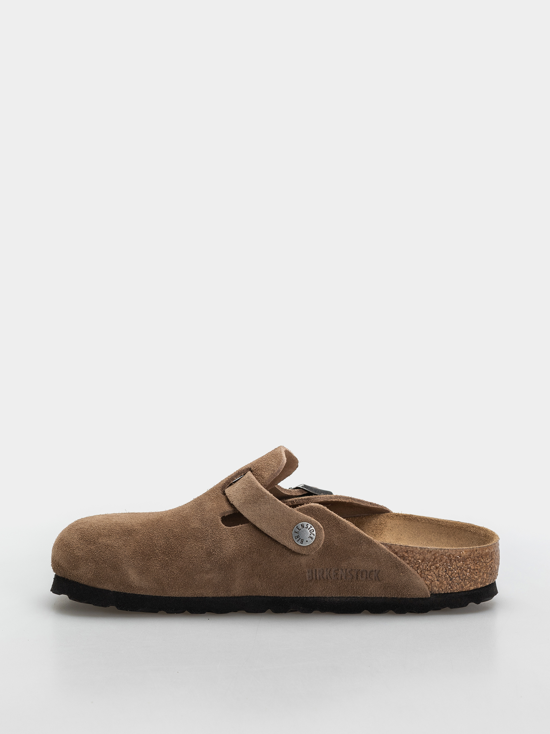 Klapki Birkenstock Boston Suede Leather Narrow (dark tea)