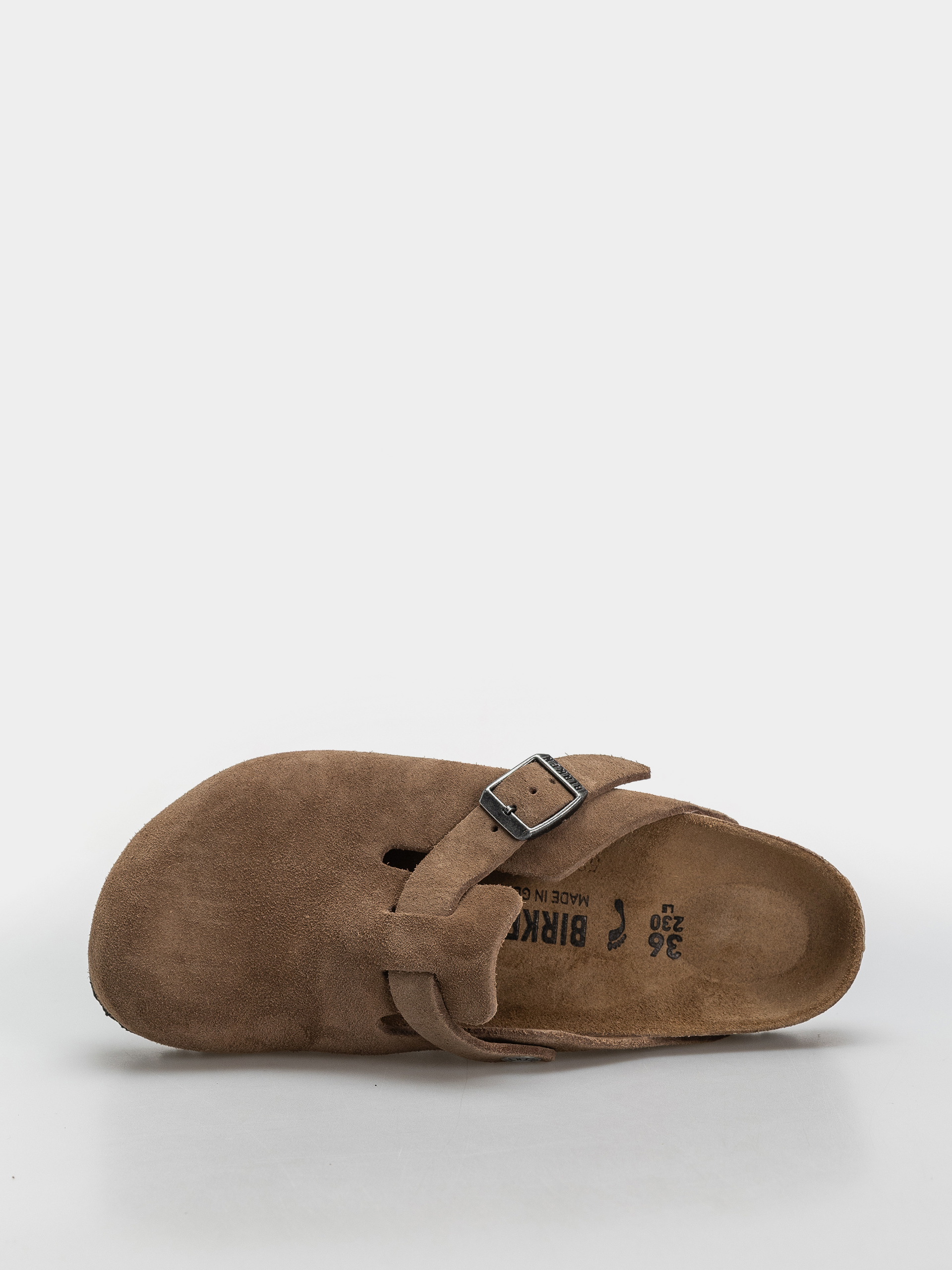Klapki Birkenstock Boston Suede Leather Narrow (dark tea)