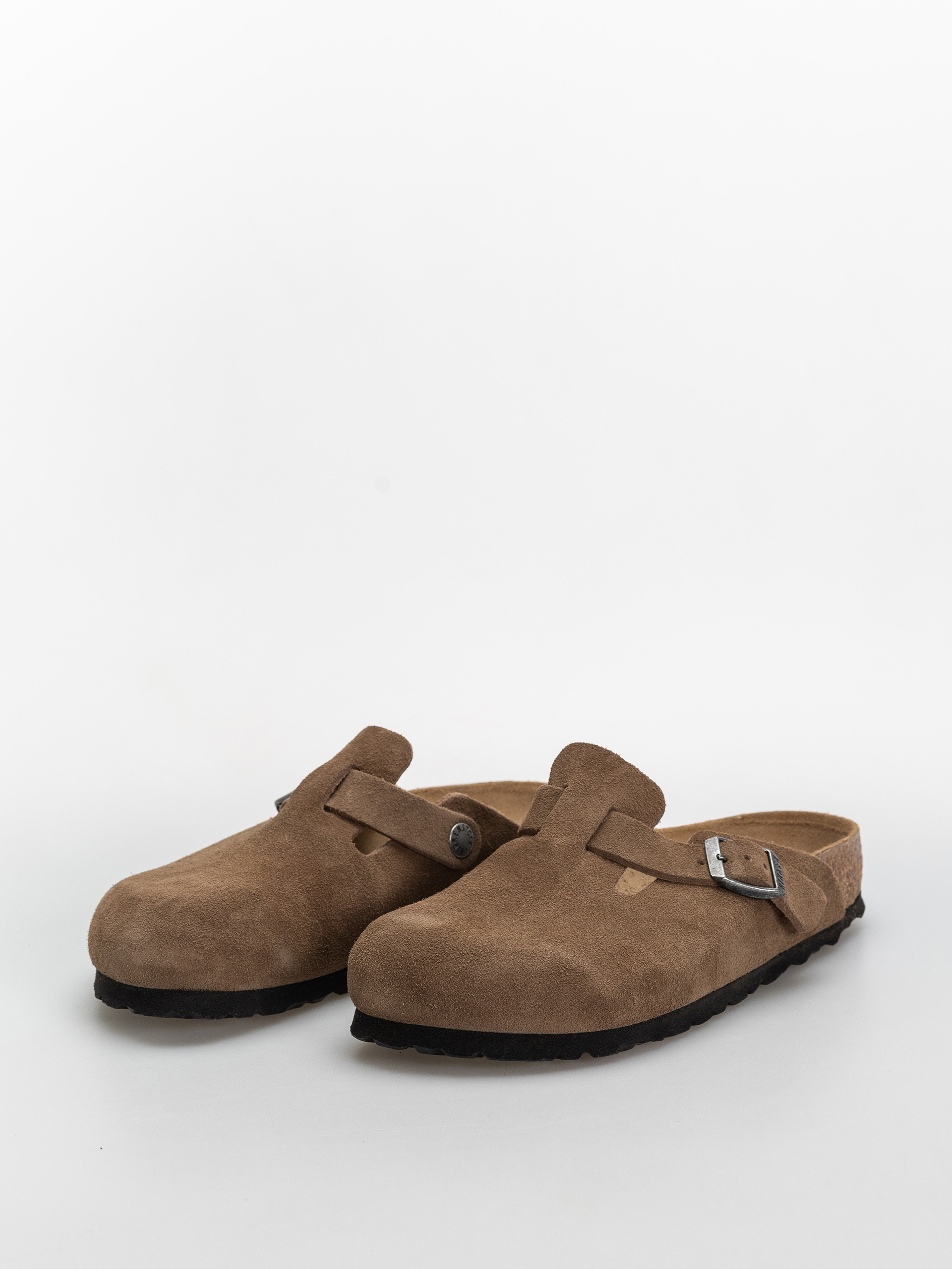 Klapki Birkenstock Boston Suede Leather Narrow (dark tea)