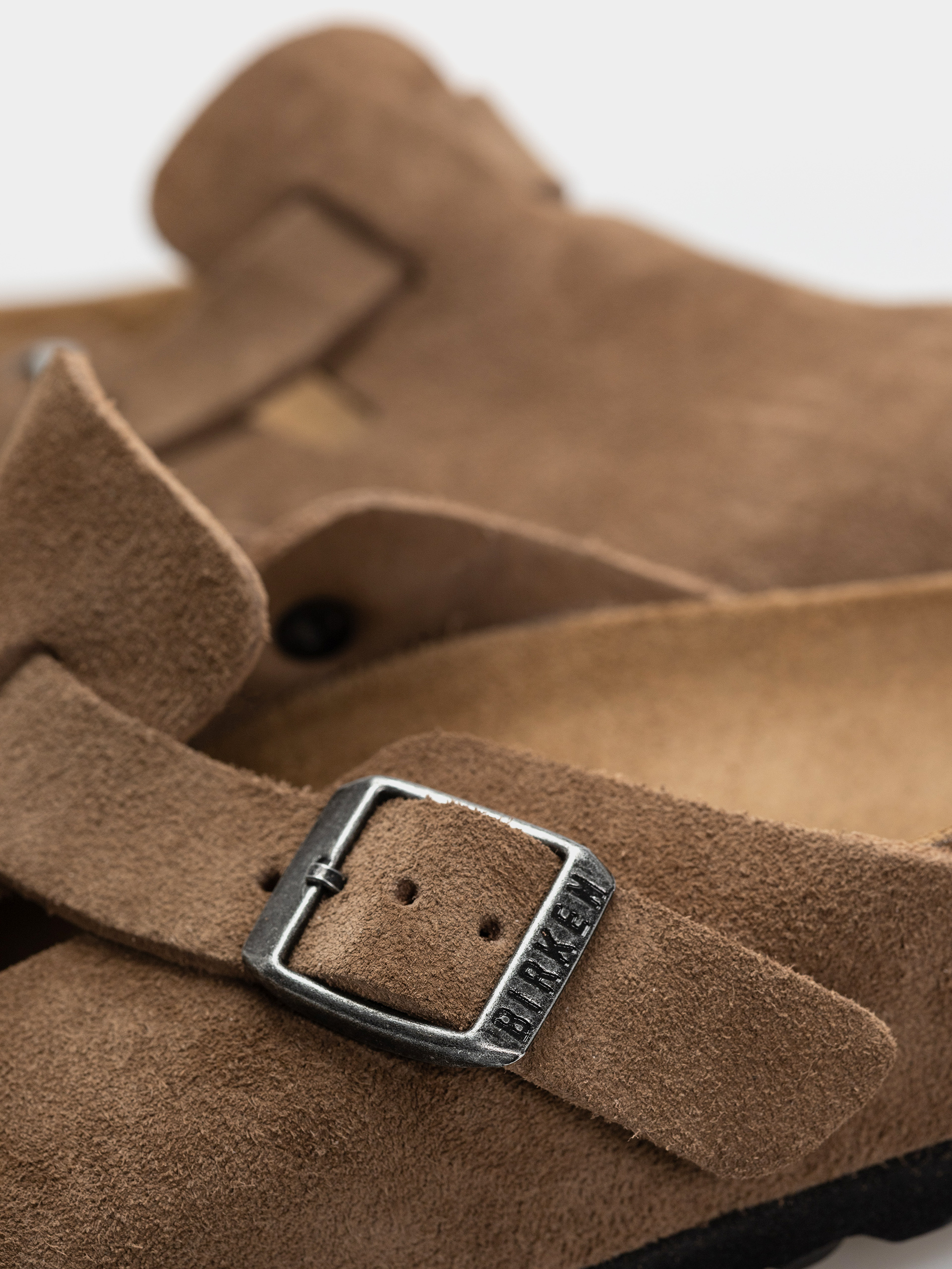 Klapki Birkenstock Boston Suede Leather Narrow (dark tea)