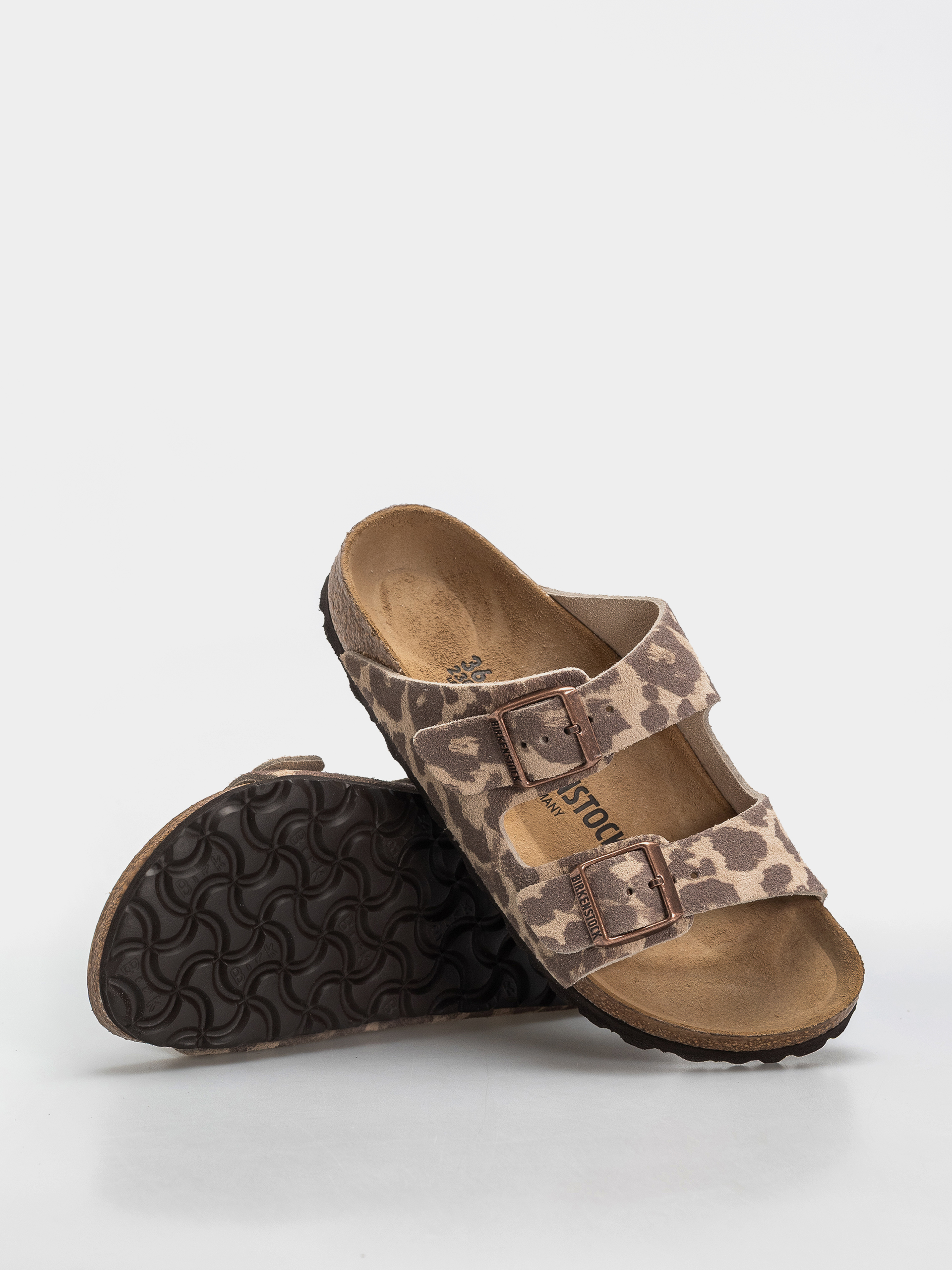 Klapki Birkenstock Arizona Suede Leather Narrow (leo sandcastle)