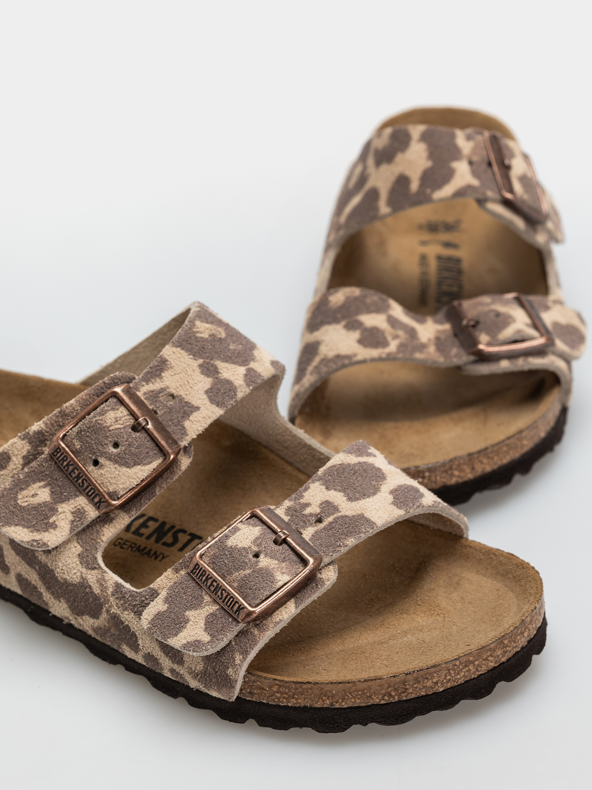 Klapki Birkenstock Arizona Suede Leather Narrow (leo sandcastle)