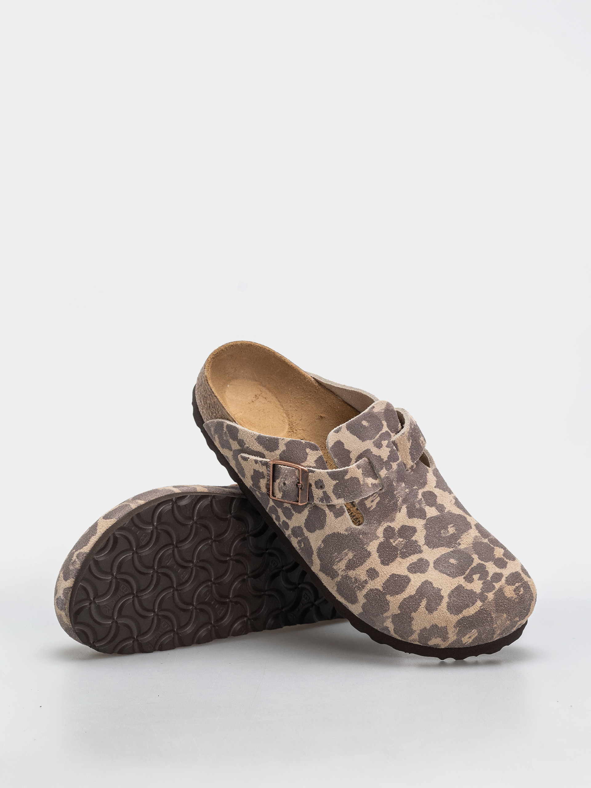Klapki Birkenstock Boston Suede Leather Narrow (leo sandcastle)
